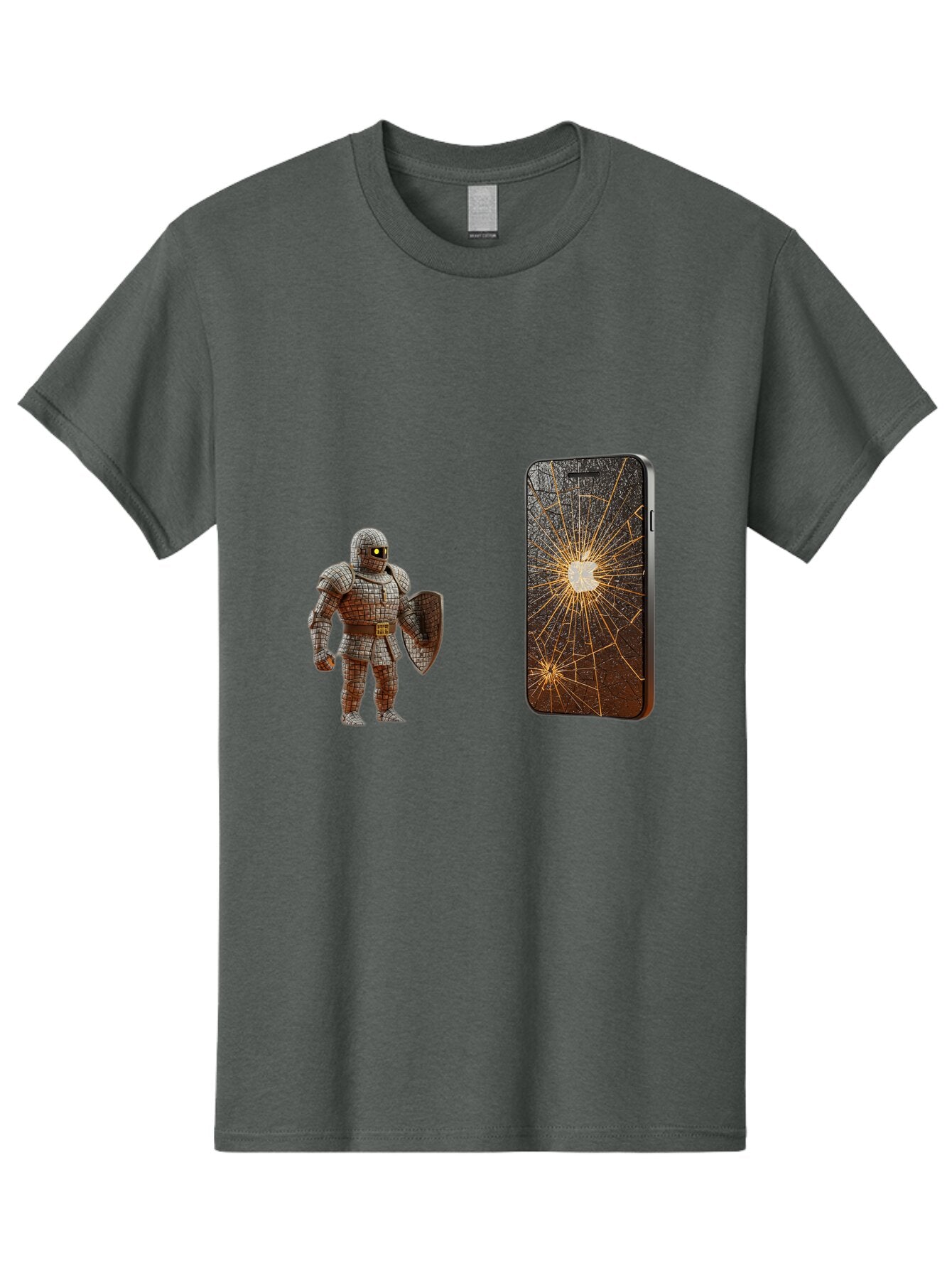 Broken-Phone-Screen Men'S Graphic Tee, 100% Cotton, Comfortable Casual Summer Wear, Machine Washable, Vintage Camera, Old Camera, Antique Camera, Black Camera, Classic Photography, Photography Equipment, Nostalgic Device, Film Camera, Baq396 8