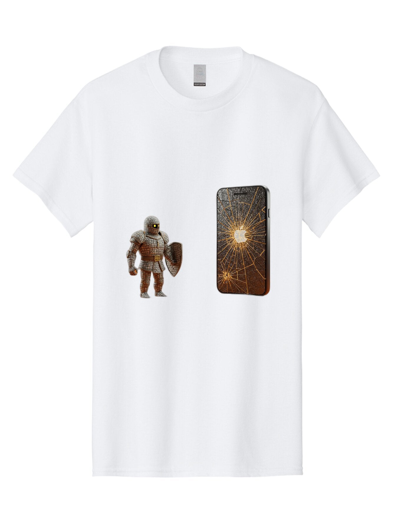 Broken-Phone-Screen Men'S Graphic Tee, 100% Cotton, Comfortable Casual Summer Wear, Machine Washable, Vintage Camera, Old Camera, Antique Camera, Black Camera, Classic Photography, Photography Equipment, Nostalgic Device, Film Camera, Baq396 15