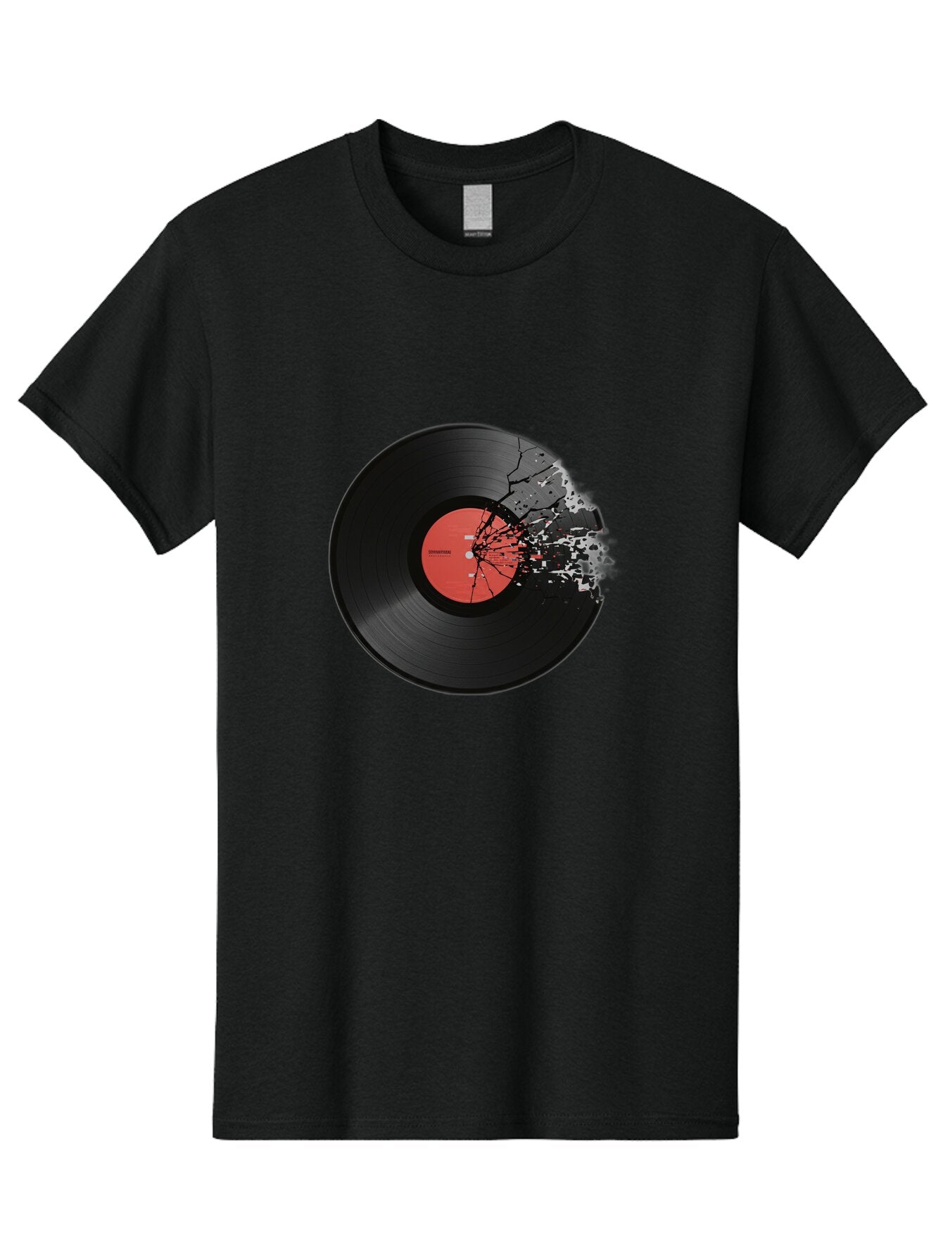 Broken-Vinyl-Record Men'S Graphic Tee, 100% Cotton, Comfortable Casual Summer Wear, Machine Washable, Vintage Camera, Old Camera, Antique Camera, Black Camera, Classic Photography, Photography Equipment, Nostalgic Device, Film Camera, Baq398 9