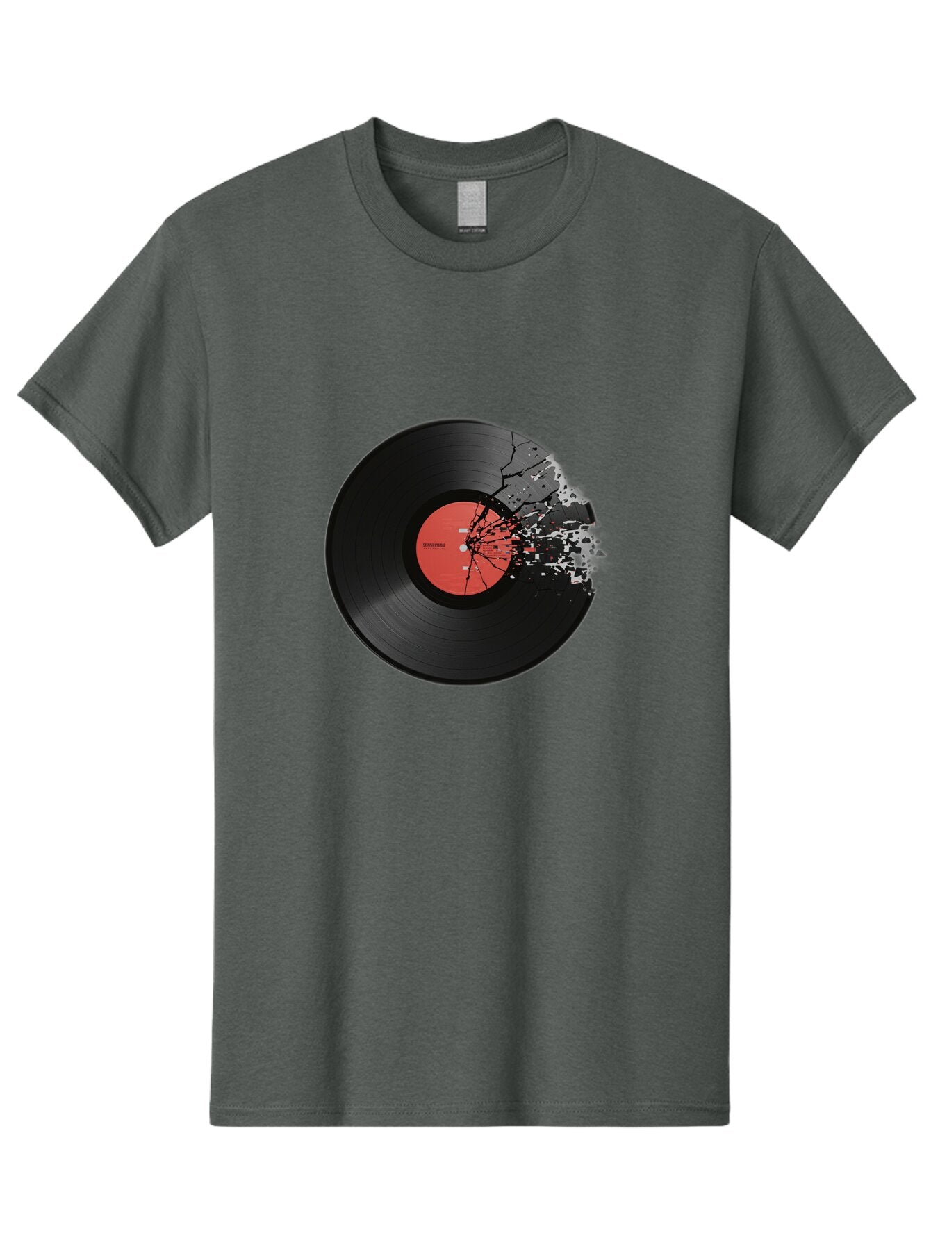 Broken-Vinyl-Record Men'S Graphic Tee, 100% Cotton, Comfortable Casual Summer Wear, Machine Washable, Vintage Camera, Old Camera, Antique Camera, Black Camera, Classic Photography, Photography Equipment, Nostalgic Device, Film Camera, Baq398 1