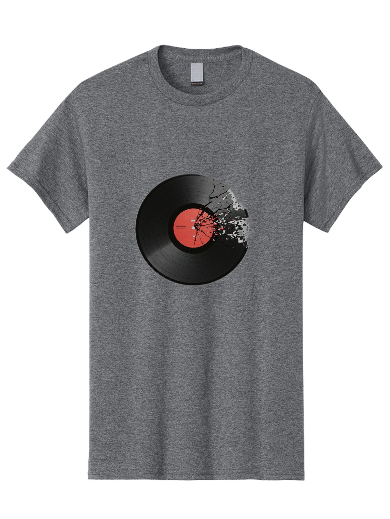Broken-Vinyl-Record Men'S Graphic Tee, 100% Cotton, Comfortable Casual Summer Wear, Machine Washable, Vintage Camera, Old Camera, Antique Camera, Black Camera, Classic Photography, Photography Equipment, Nostalgic Device, Film Camera, Baq398 11