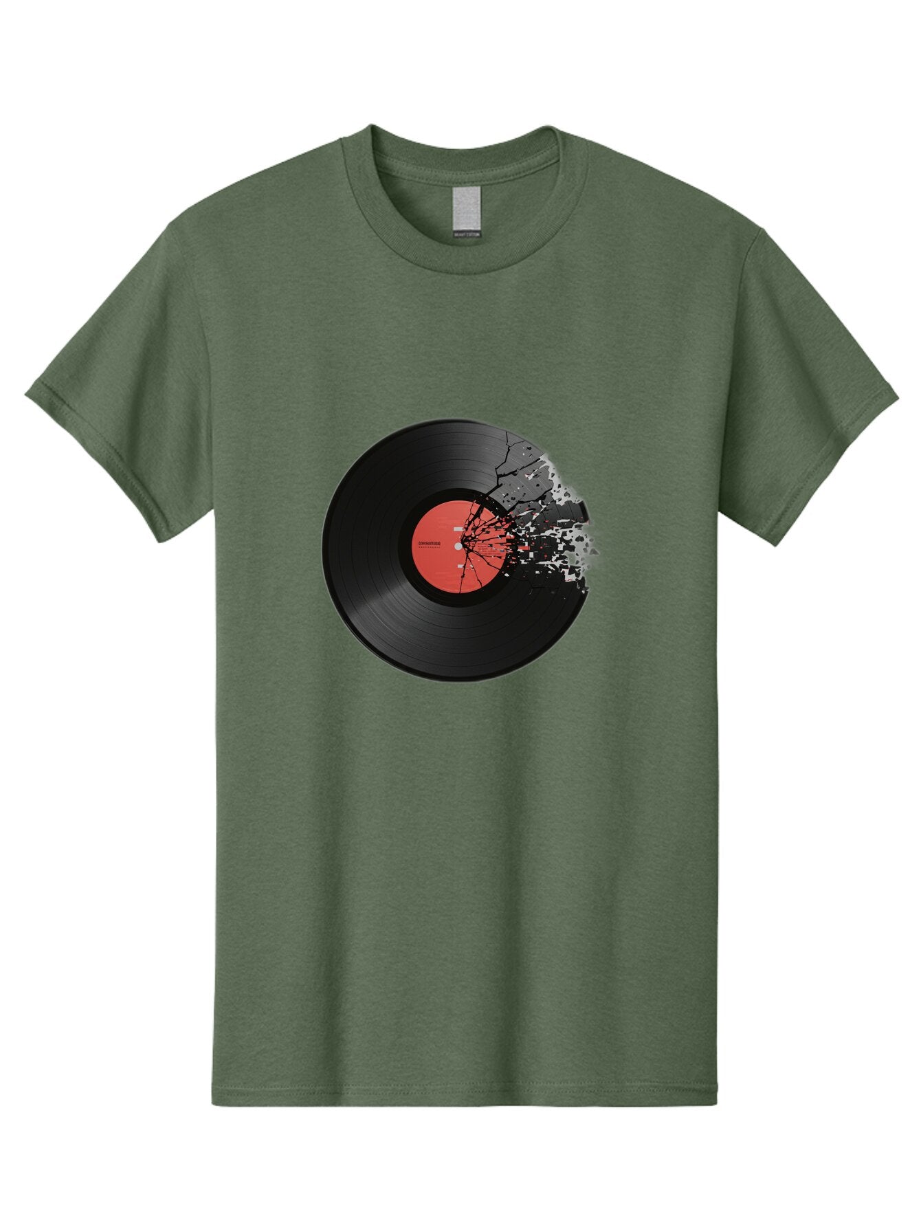 Broken-Vinyl-Record Men'S Graphic Tee, 100% Cotton, Comfortable Casual Summer Wear, Machine Washable, Vintage Camera, Old Camera, Antique Camera, Black Camera, Classic Photography, Photography Equipment, Nostalgic Device, Film Camera, Baq398 2