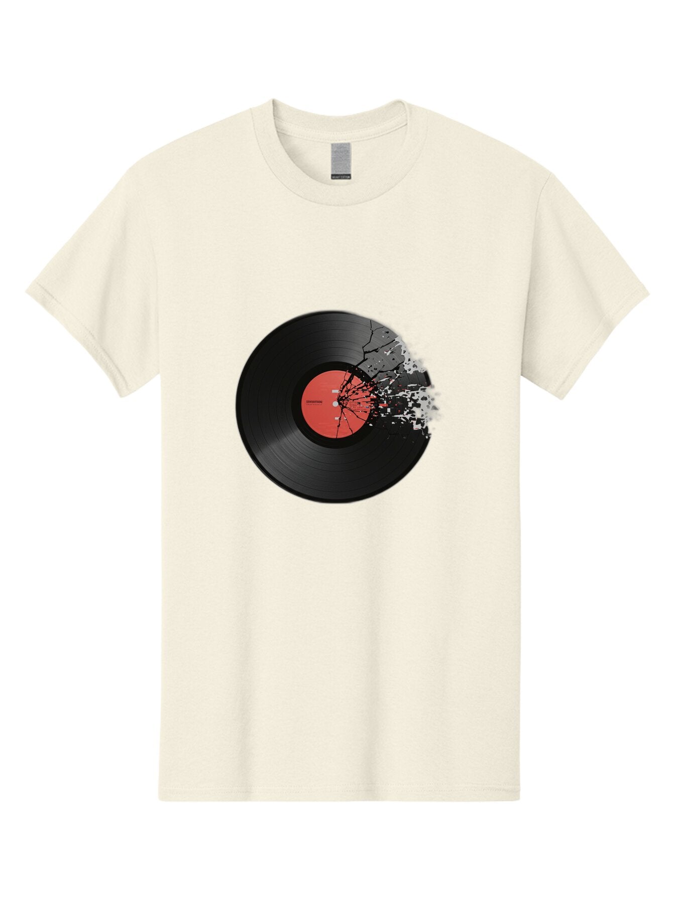 Broken-Vinyl-Record Men'S Graphic Tee, 100% Cotton, Comfortable Casual Summer Wear, Machine Washable, Vintage Camera, Old Camera, Antique Camera, Black Camera, Classic Photography, Photography Equipment, Nostalgic Device, Film Camera, Baq398 6