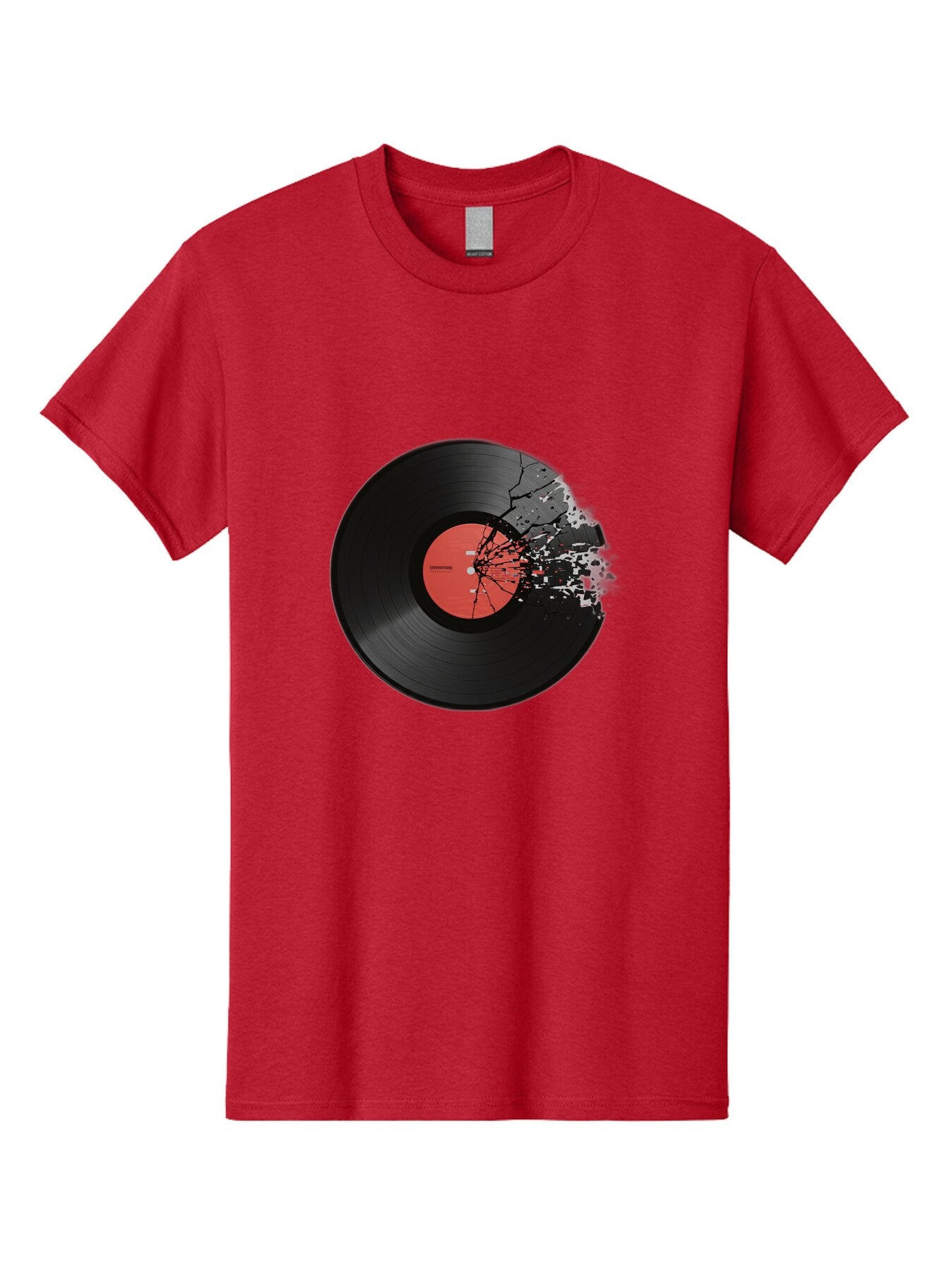 Broken-Vinyl-Record Men'S Graphic Tee, 100% Cotton, Comfortable Casual Summer Wear, Machine Washable, Vintage Camera, Old Camera, Antique Camera, Black Camera, Classic Photography, Photography Equipment, Nostalgic Device, Film Camera, Baq398 5
