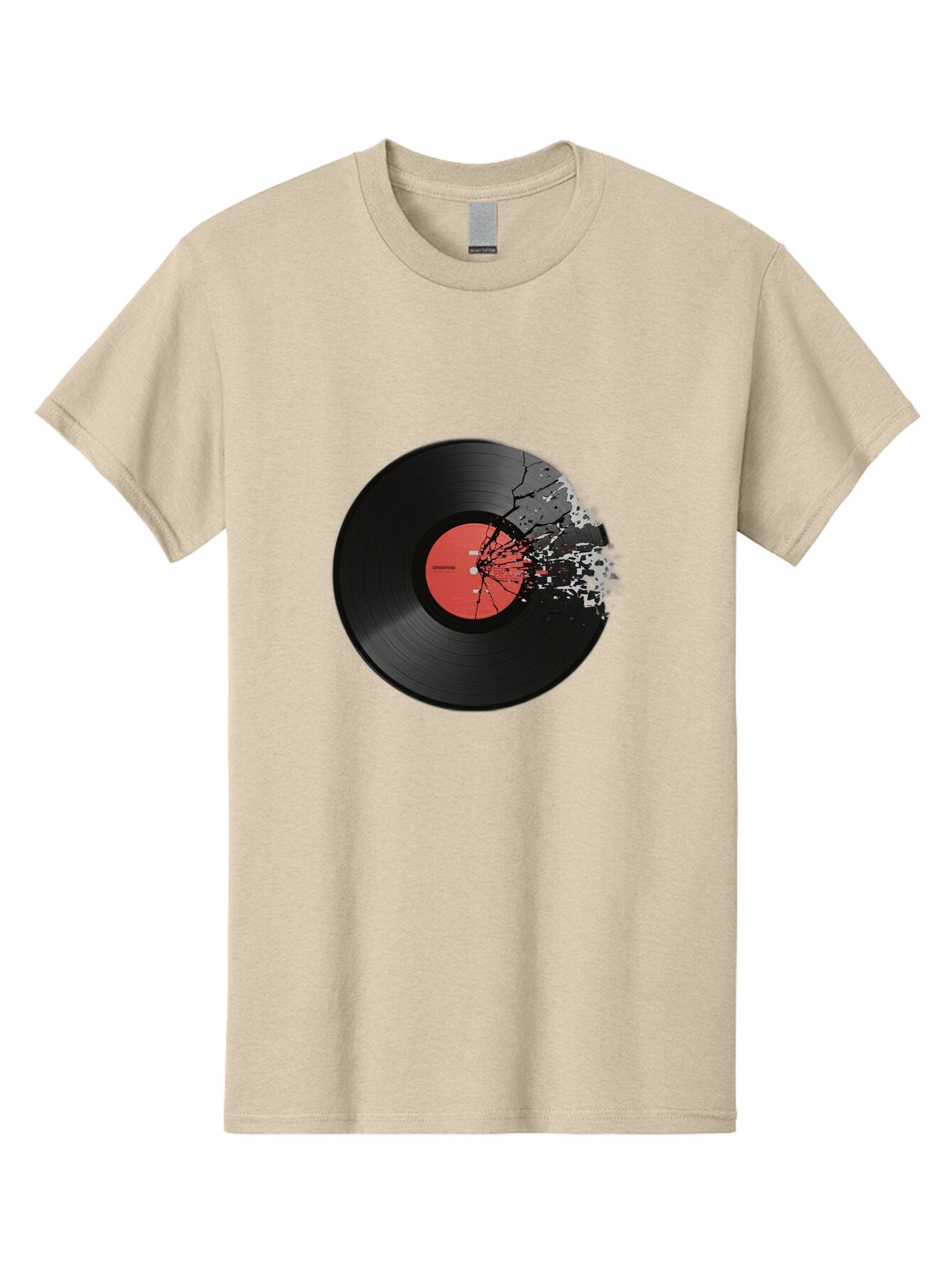 Broken-Vinyl-Record Men'S Graphic Tee, 100% Cotton, Comfortable Casual Summer Wear, Machine Washable, Vintage Camera, Old Camera, Antique Camera, Black Camera, Classic Photography, Photography Equipment, Nostalgic Device, Film Camera, Baq398 15