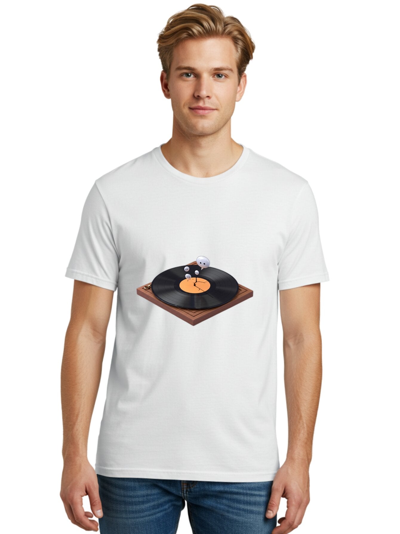 Broken-Vinyl Men'S Graphic Tee, 100% Cotton, Comfortable Casual Summer Wear, Machine Washable, Vintage Camera, Old Camera, Antique Camera, Black Camera, Classic Photography, Photography Equipment, Nostalgic Device, Film Camera, Camera Art Baq399 30