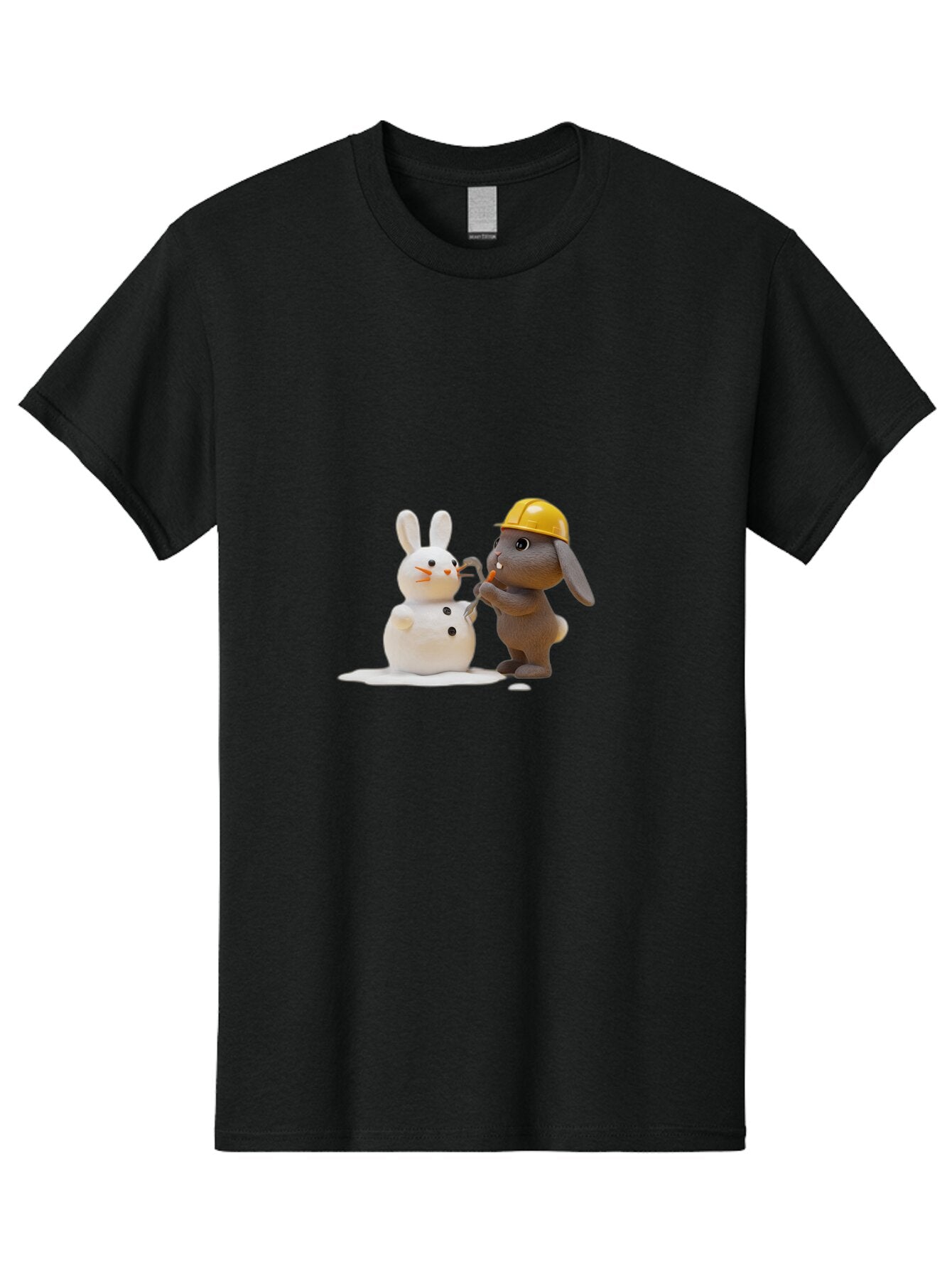 Brown-Rabbit-Building-Snow-Rabbit Men'S Graphic Tee, 100% Cotton, Comfortable Casual Summer Wear, Machine Washable, Vintage Camera, Old Camera, Antique Camera, Black Camera, Classic Photography, Photography Equipment, Nostalgic Device, Baq401 2