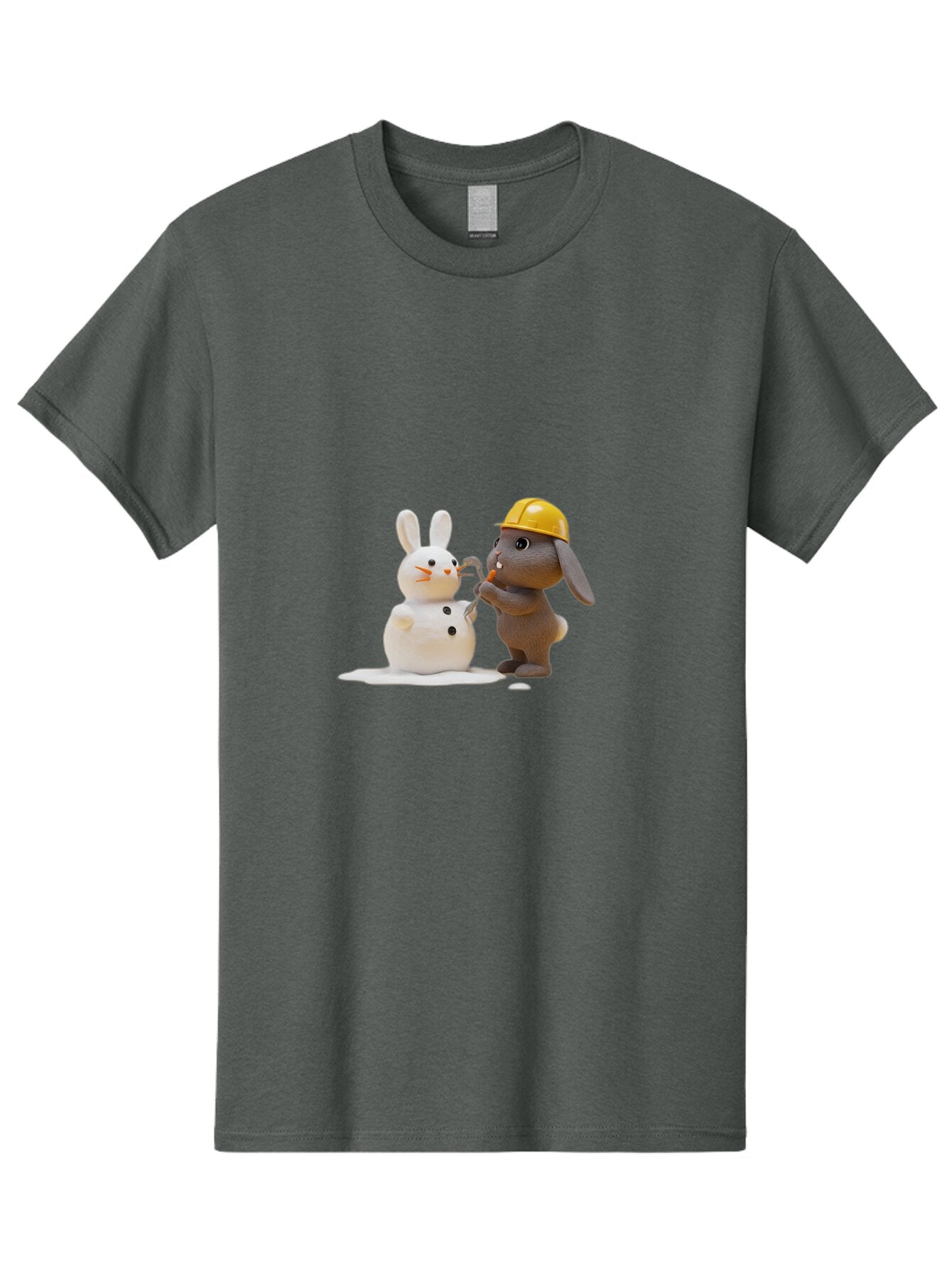 Brown-Rabbit-Building-Snow-Rabbit Men'S Graphic Tee, 100% Cotton, Comfortable Casual Summer Wear, Machine Washable, Vintage Camera, Old Camera, Antique Camera, Black Camera, Classic Photography, Photography Equipment, Nostalgic Device, Baq401 1
