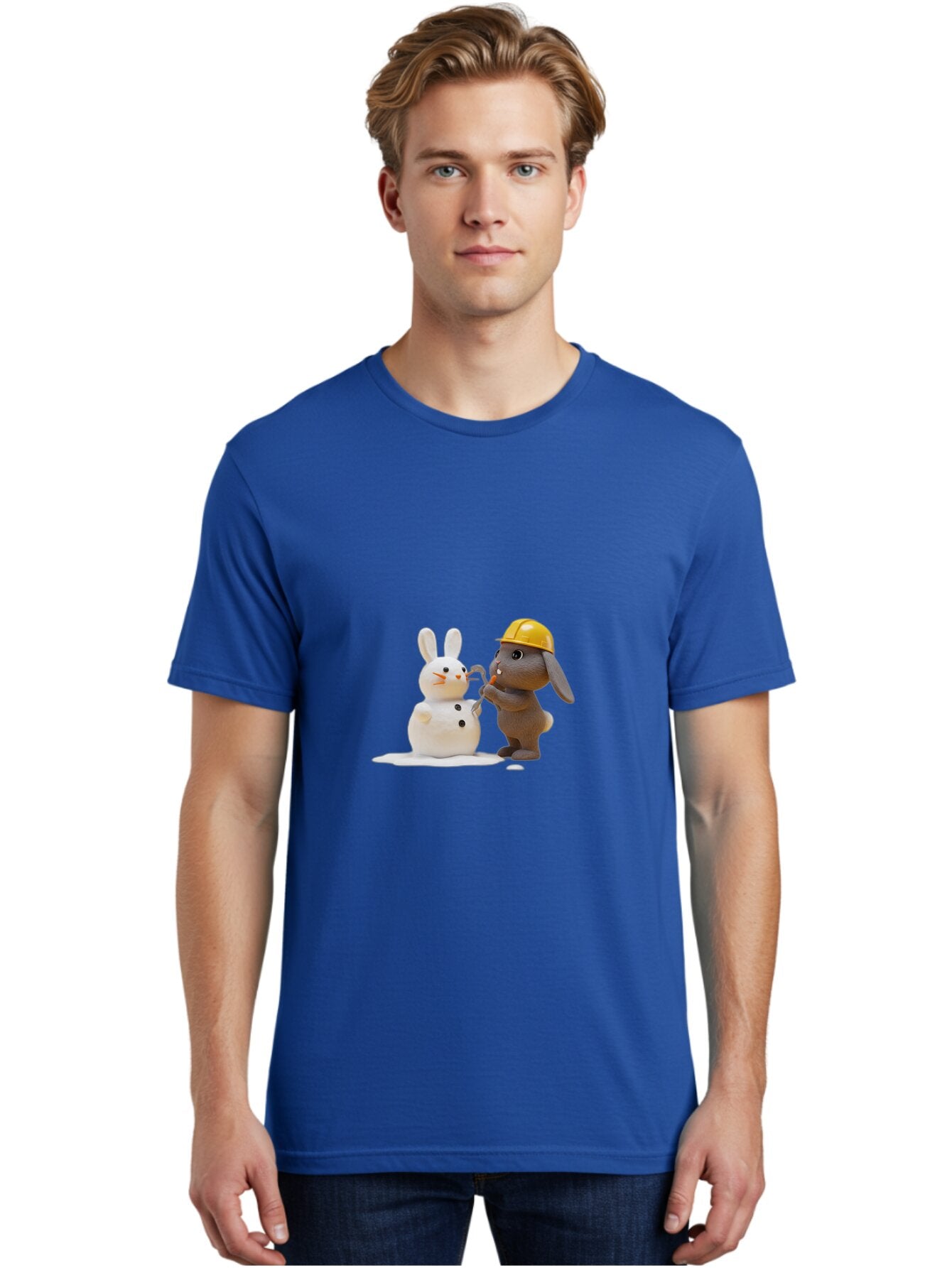 Brown-Rabbit-Building-Snow-Rabbit Men'S Graphic Tee, 100% Cotton, Comfortable Casual Summer Wear, Machine Washable, Vintage Camera, Old Camera, Antique Camera, Black Camera, Classic Photography, Photography Equipment, Nostalgic Device, Baq401 17