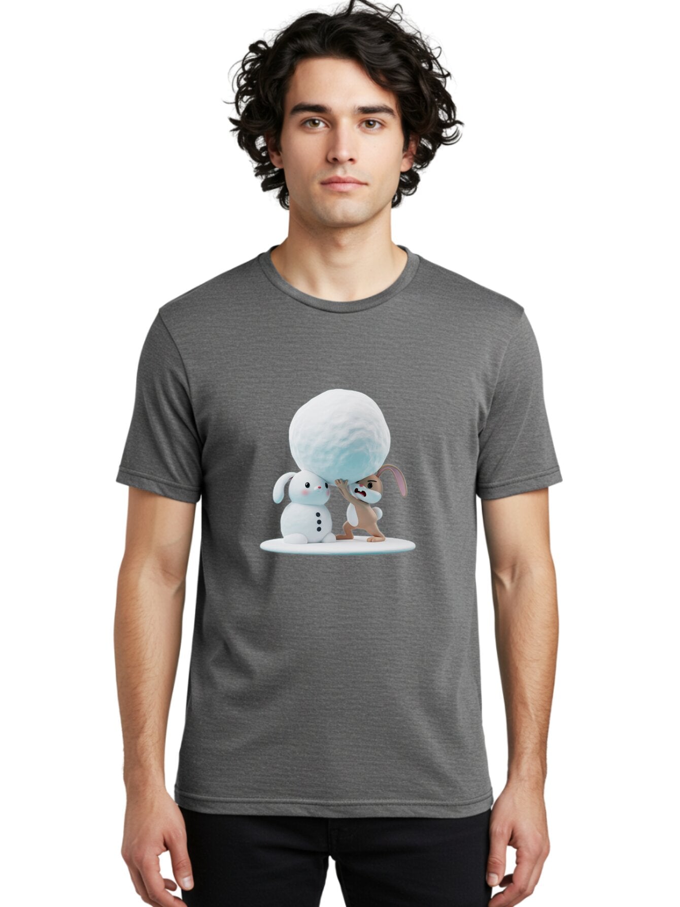 Bunnies-Building-Snowman Men'S Graphic Tee, 100% Cotton, Comfortable Casual Summer Wear, Machine Washable, Vintage Camera, Old Camera, Antique Camera, Black Camera, Classic Photography, Photography Equipment, Nostalgic Device, Film Camera, Baq404 24