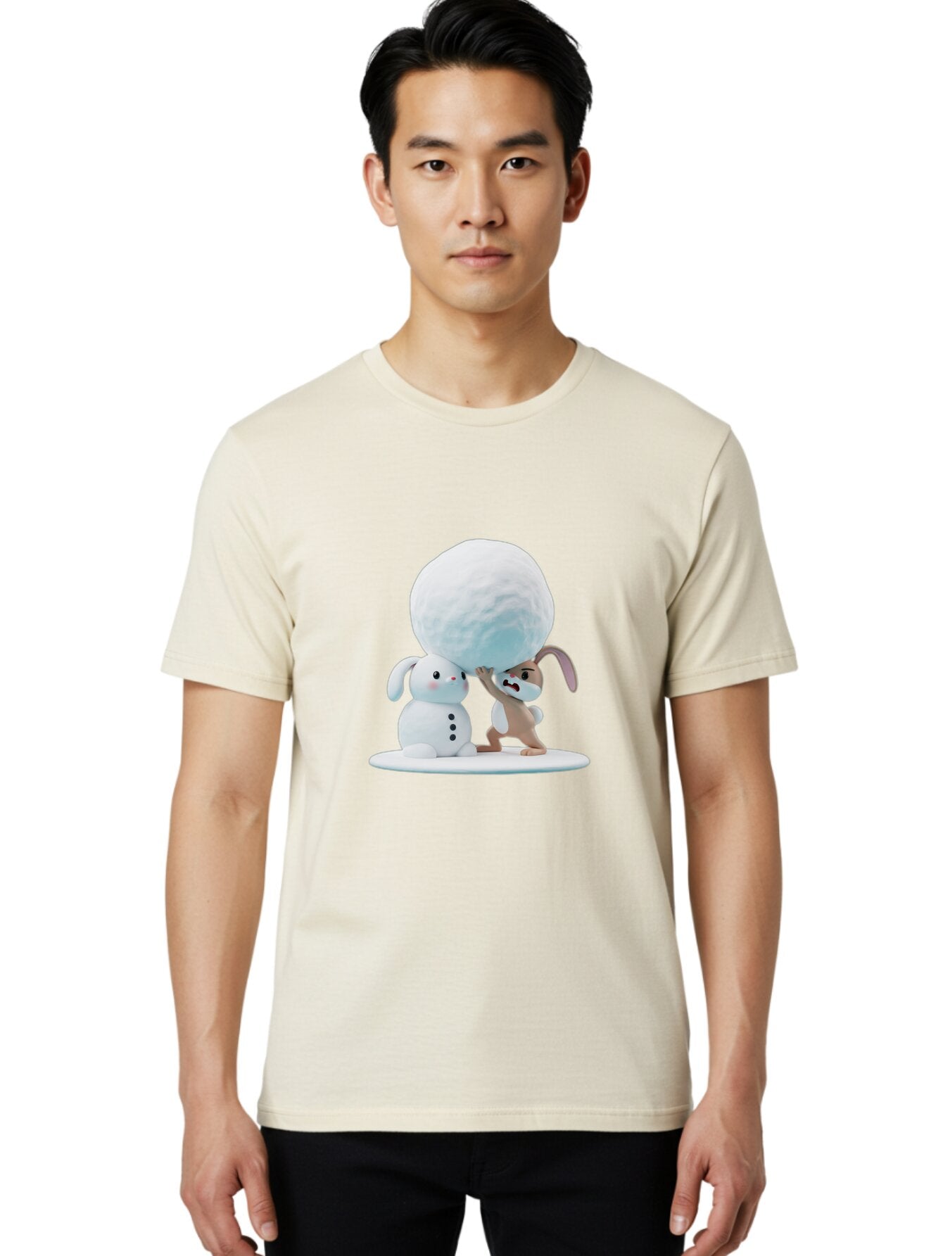 Bunnies-Building-Snowman Men'S Graphic Tee, 100% Cotton, Comfortable Casual Summer Wear, Machine Washable, Vintage Camera, Old Camera, Antique Camera, Black Camera, Classic Photography, Photography Equipment, Nostalgic Device, Film Camera, Baq404 25