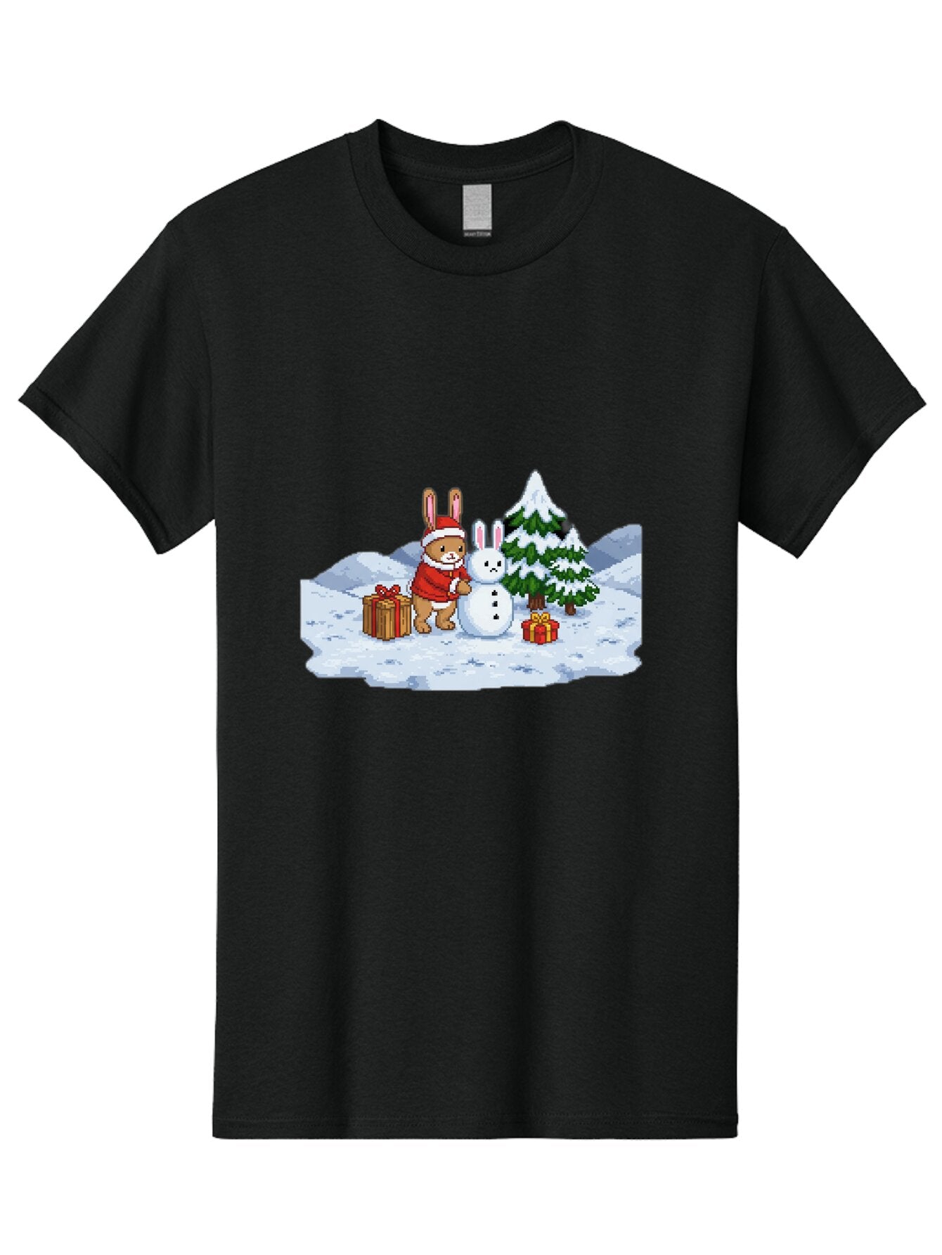 Bunny-Building-Snowman-1 Men'S Graphic Tee, 100% Cotton, Comfortable Casual Summer Wear, Machine Washable, Vintage Camera, Old Camera, Antique Camera, Black Camera, Classic Photography, Photography Equipment, Nostalgic Device, Film Camera, Baq405 11