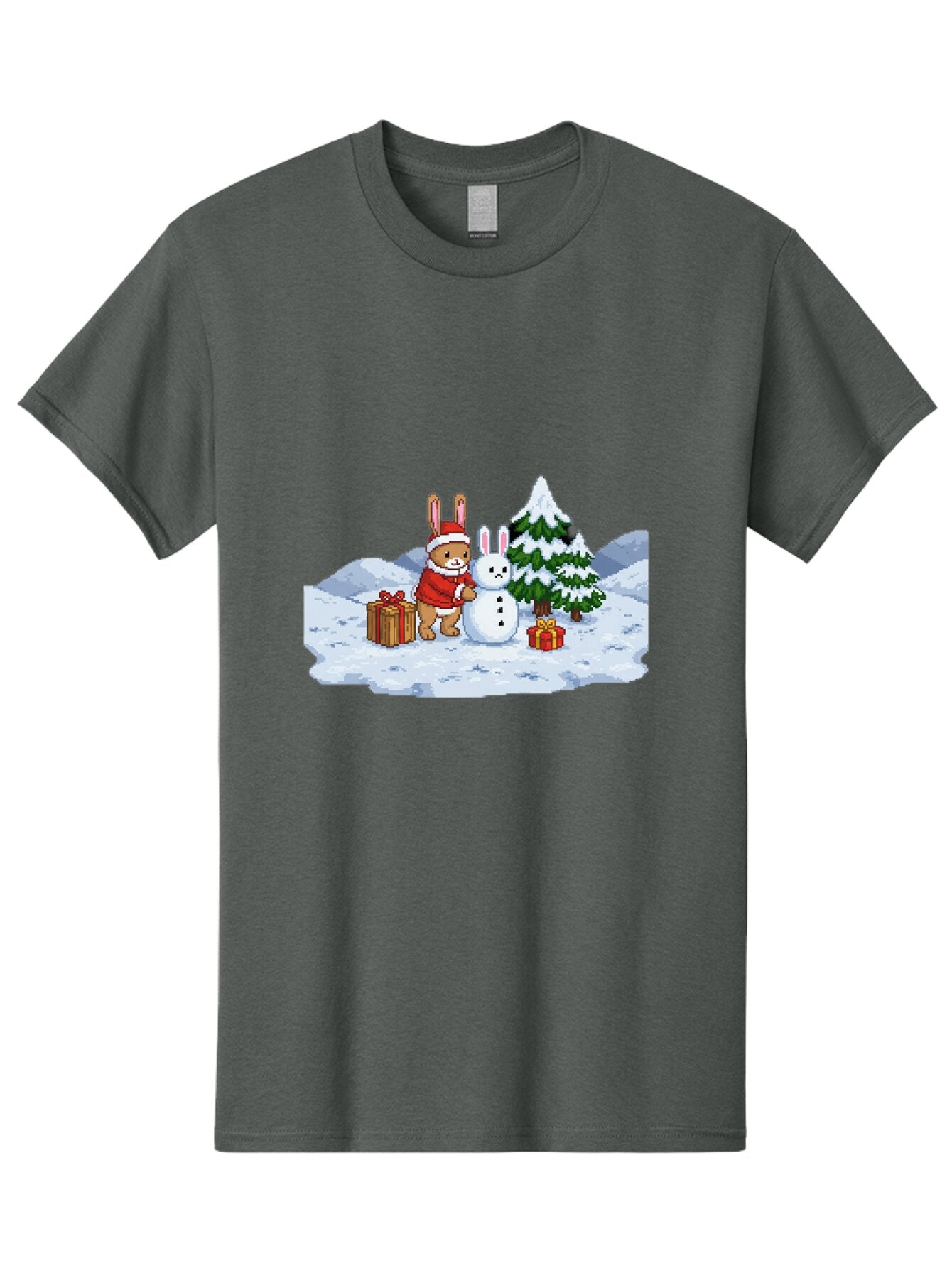 Bunny-Building-Snowman-1 Men'S Graphic Tee, 100% Cotton, Comfortable Casual Summer Wear, Machine Washable, Vintage Camera, Old Camera, Antique Camera, Black Camera, Classic Photography, Photography Equipment, Nostalgic Device, Film Camera, Baq405 13