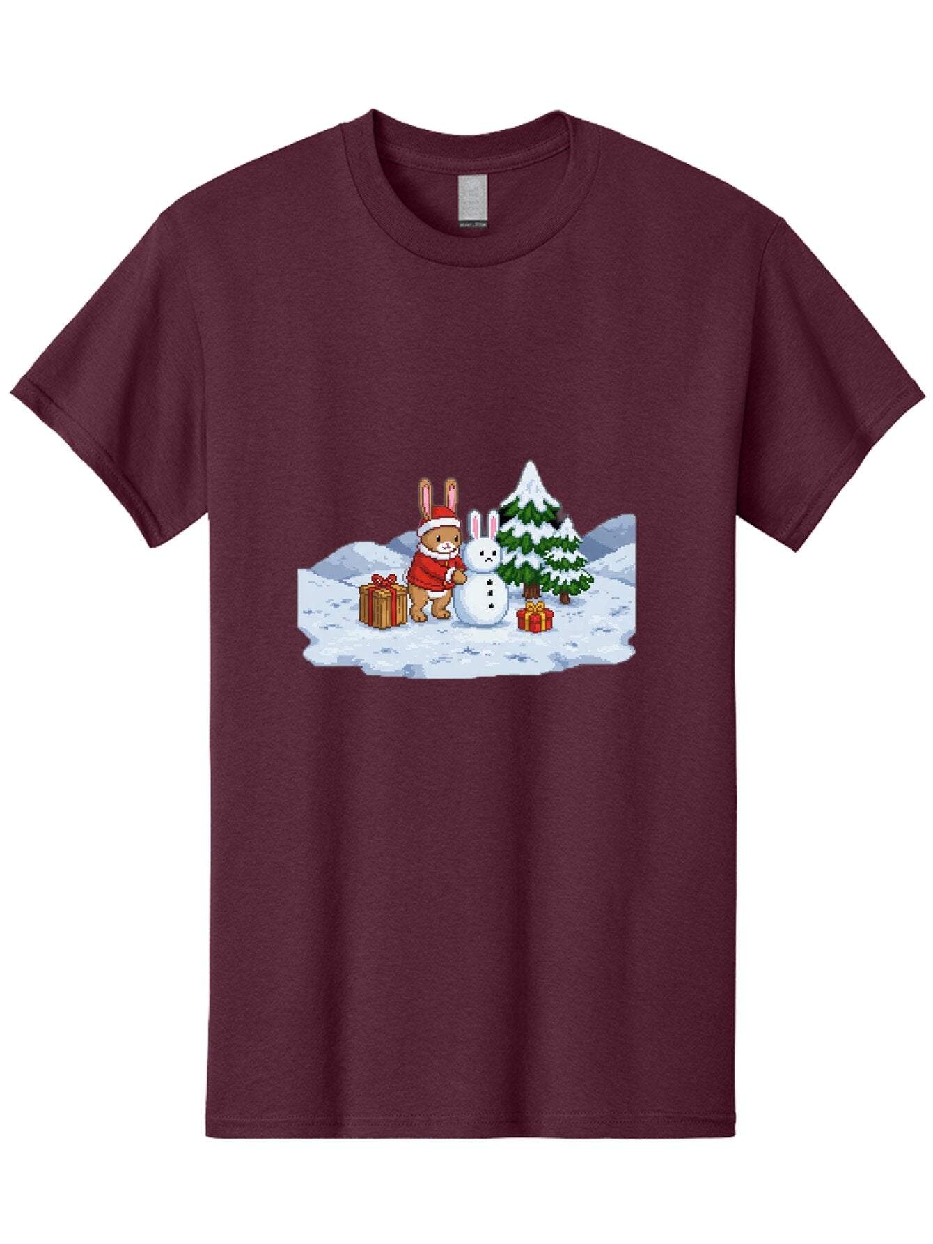 Bunny-Building-Snowman-1 Men'S Graphic Tee, 100% Cotton, Comfortable Casual Summer Wear, Machine Washable, Vintage Camera, Old Camera, Antique Camera, Black Camera, Classic Photography, Photography Equipment, Nostalgic Device, Film Camera, Baq405 7