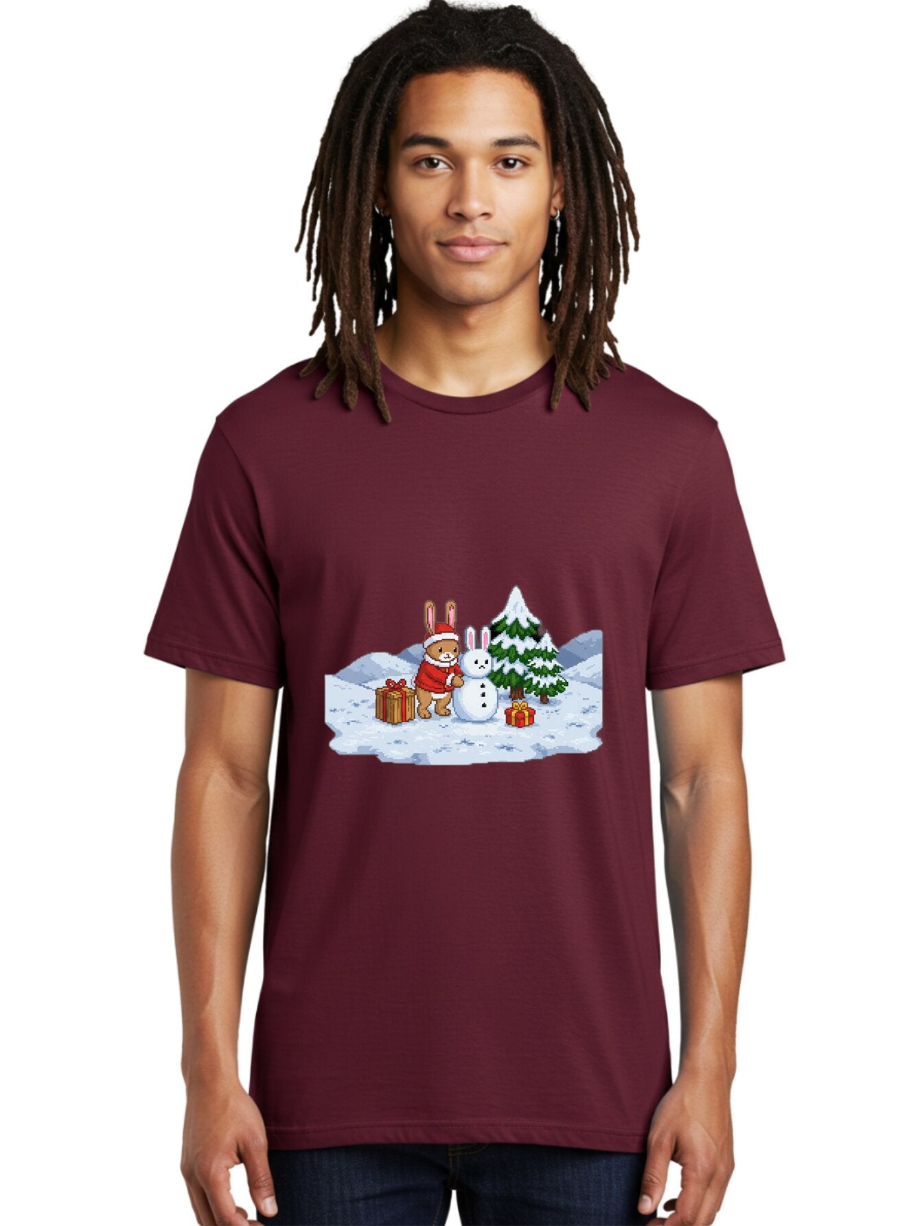 Bunny-Building-Snowman-1 Men'S Graphic Tee, 100% Cotton, Comfortable Casual Summer Wear, Machine Washable, Vintage Camera, Old Camera, Antique Camera, Black Camera, Classic Photography, Photography Equipment, Nostalgic Device, Film Camera, Baq405 16