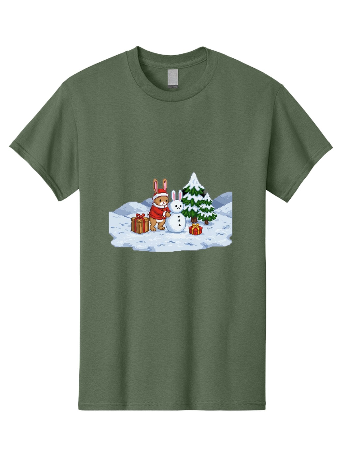 Bunny-Building-Snowman-1 Men'S Graphic Tee, 100% Cotton, Comfortable Casual Summer Wear, Machine Washable, Vintage Camera, Old Camera, Antique Camera, Black Camera, Classic Photography, Photography Equipment, Nostalgic Device, Film Camera, Baq405 15