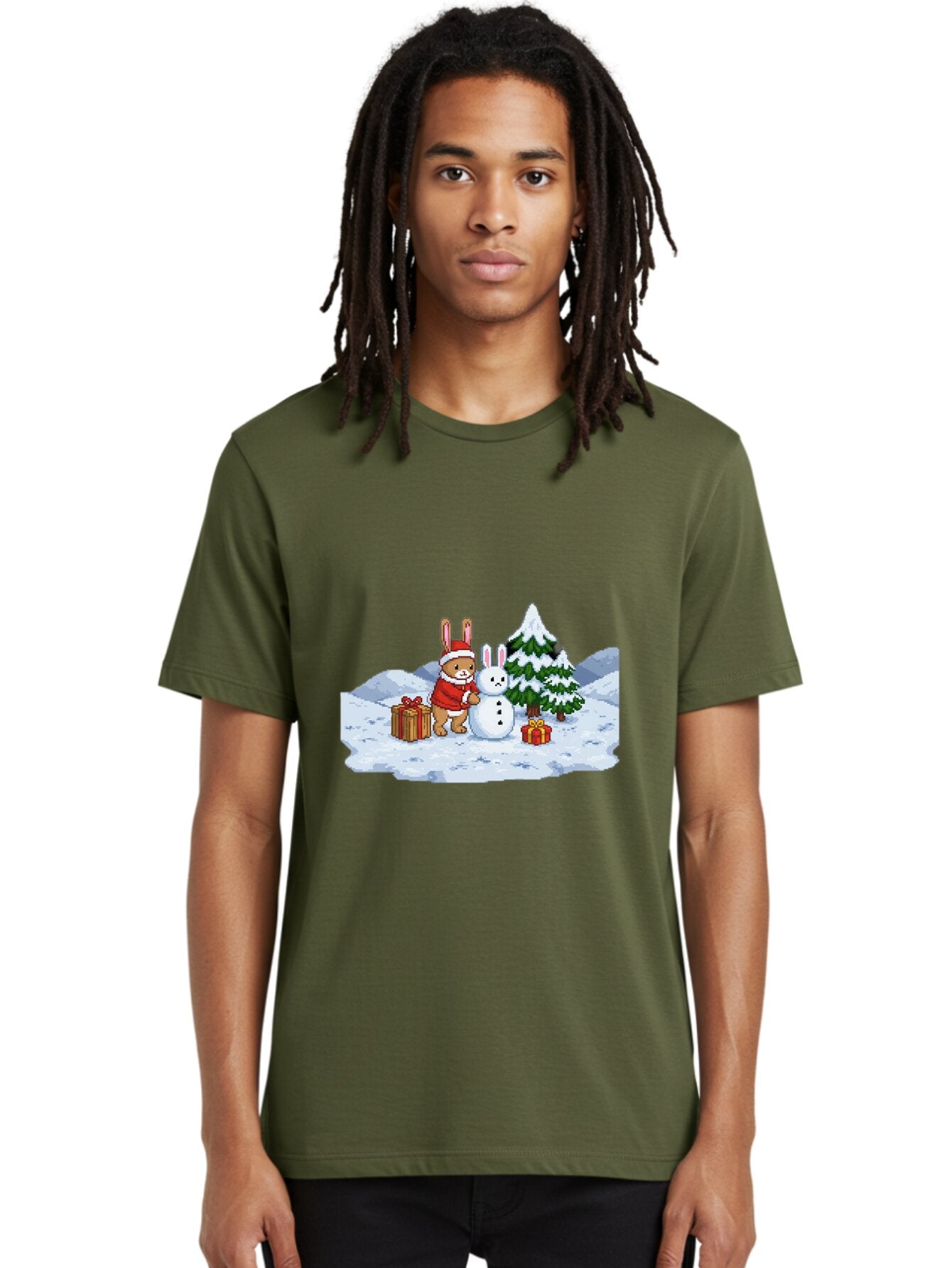 Bunny-Building-Snowman-1 Men'S Graphic Tee, 100% Cotton, Comfortable Casual Summer Wear, Machine Washable, Vintage Camera, Old Camera, Antique Camera, Black Camera, Classic Photography, Photography Equipment, Nostalgic Device, Film Camera, Baq405 30