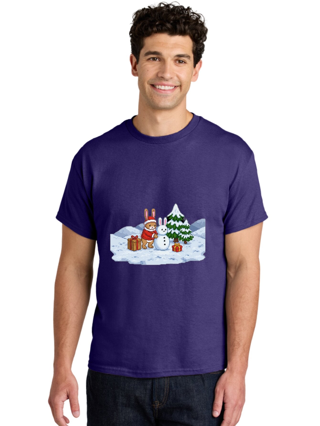 Bunny-Building-Snowman-1 Men'S Graphic Tee, 100% Cotton, Comfortable Casual Summer Wear, Machine Washable, Vintage Camera, Old Camera, Antique Camera, Black Camera, Classic Photography, Photography Equipment, Nostalgic Device, Film Camera, Baq405 18