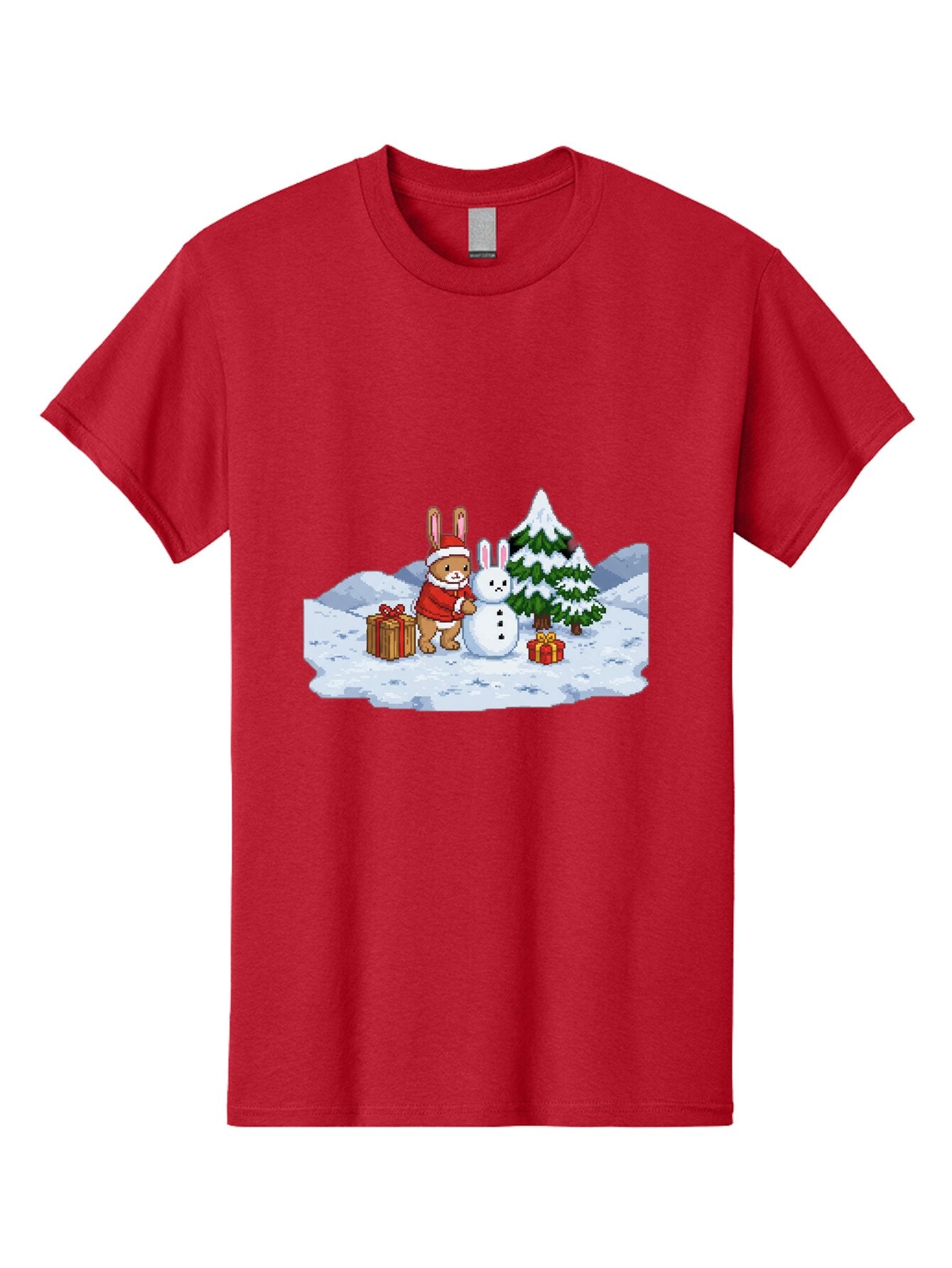 Bunny-Building-Snowman-1 Men'S Graphic Tee, 100% Cotton, Comfortable Casual Summer Wear, Machine Washable, Vintage Camera, Old Camera, Antique Camera, Black Camera, Classic Photography, Photography Equipment, Nostalgic Device, Film Camera, Baq405 3