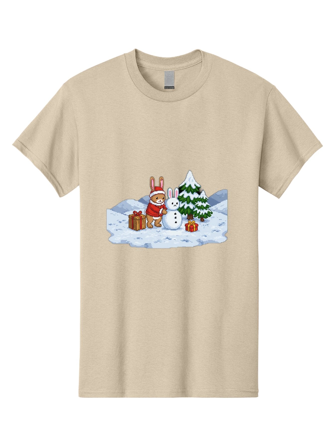 Bunny-Building-Snowman-1 Men'S Graphic Tee, 100% Cotton, Comfortable Casual Summer Wear, Machine Washable, Vintage Camera, Old Camera, Antique Camera, Black Camera, Classic Photography, Photography Equipment, Nostalgic Device, Film Camera, Baq405 6