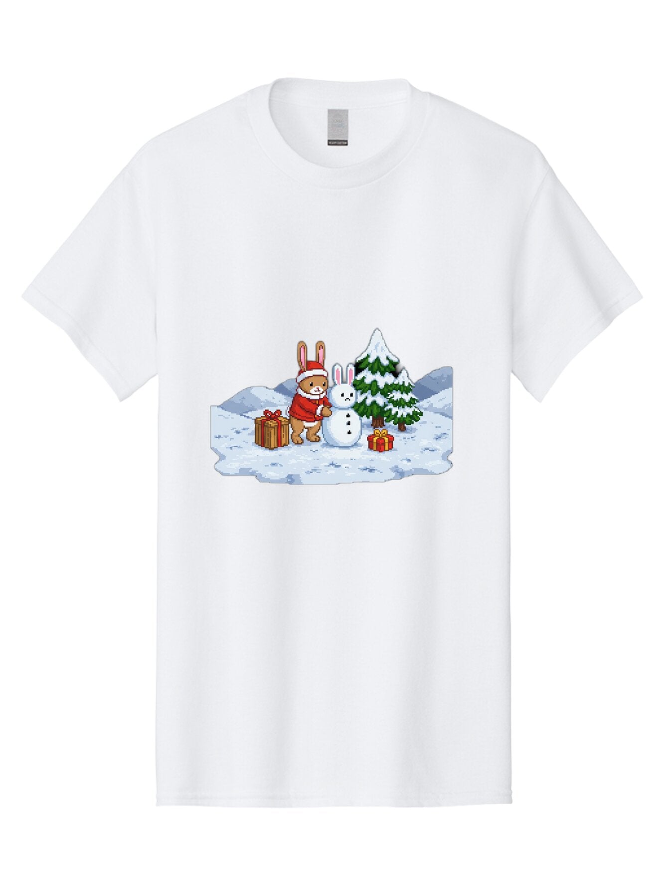 Bunny-Building-Snowman-1 Men'S Graphic Tee, 100% Cotton, Comfortable Casual Summer Wear, Machine Washable, Vintage Camera, Old Camera, Antique Camera, Black Camera, Classic Photography, Photography Equipment, Nostalgic Device, Film Camera, Baq405 2