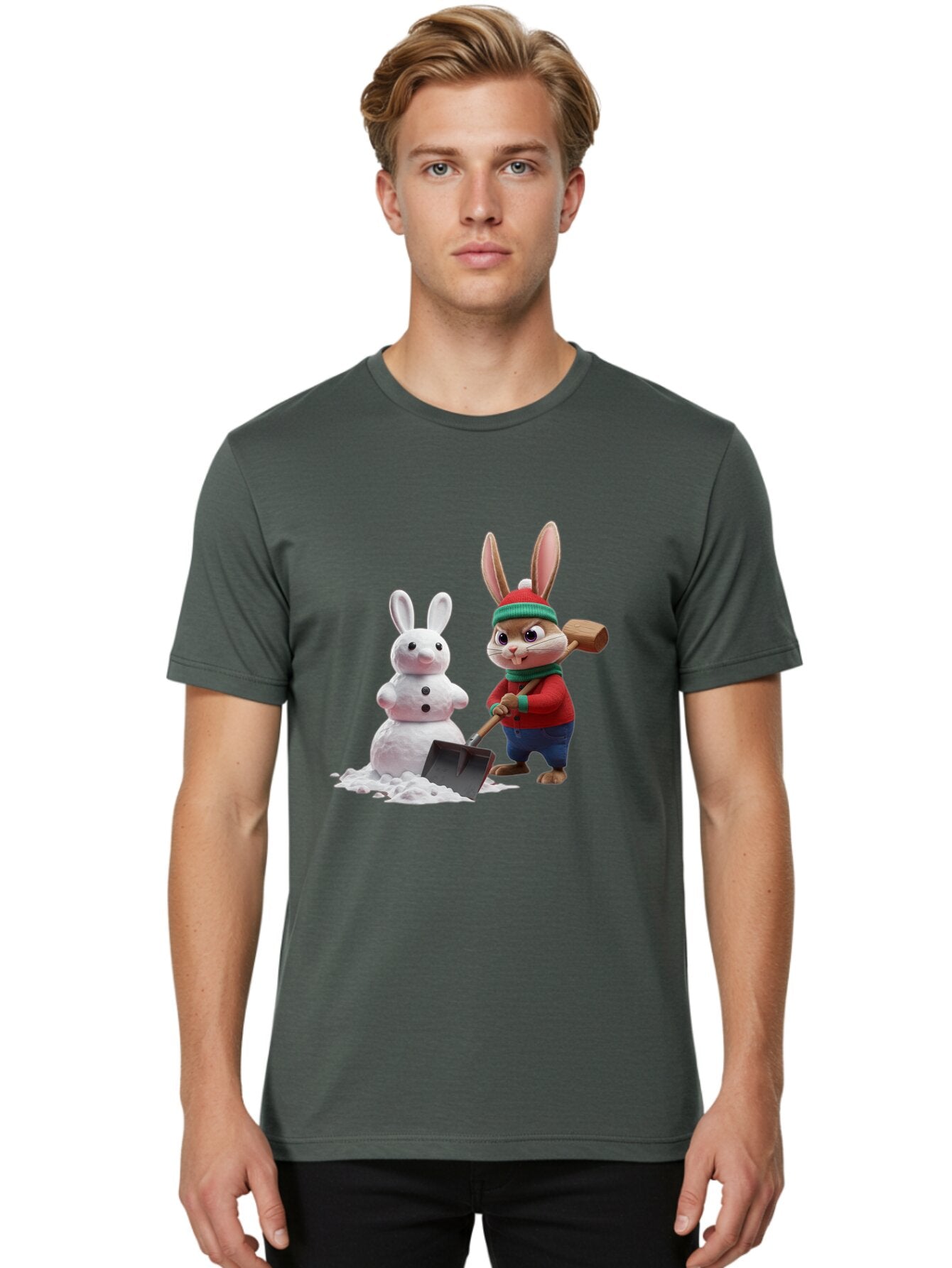 Bunny-Building-Snowman Men'S Graphic Tee, 100% Cotton, Comfortable Casual Summer Wear, Machine Washable, Vintage Camera, Old Camera, Antique Camera, Black Camera, Classic Photography, Photography Equipment, Nostalgic Device, Film Camera, Baq406 26