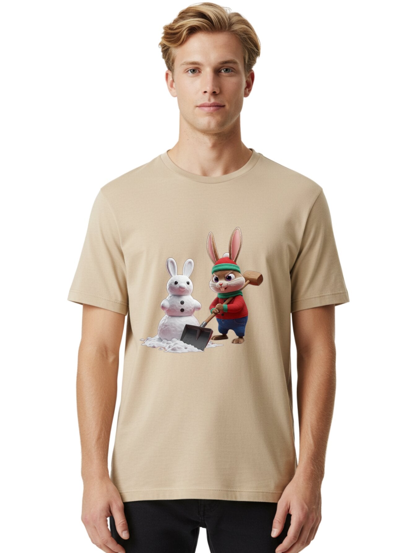 Bunny-Building-Snowman Men'S Graphic Tee, 100% Cotton, Comfortable Casual Summer Wear, Machine Washable, Vintage Camera, Old Camera, Antique Camera, Black Camera, Classic Photography, Photography Equipment, Nostalgic Device, Film Camera, Baq406 17