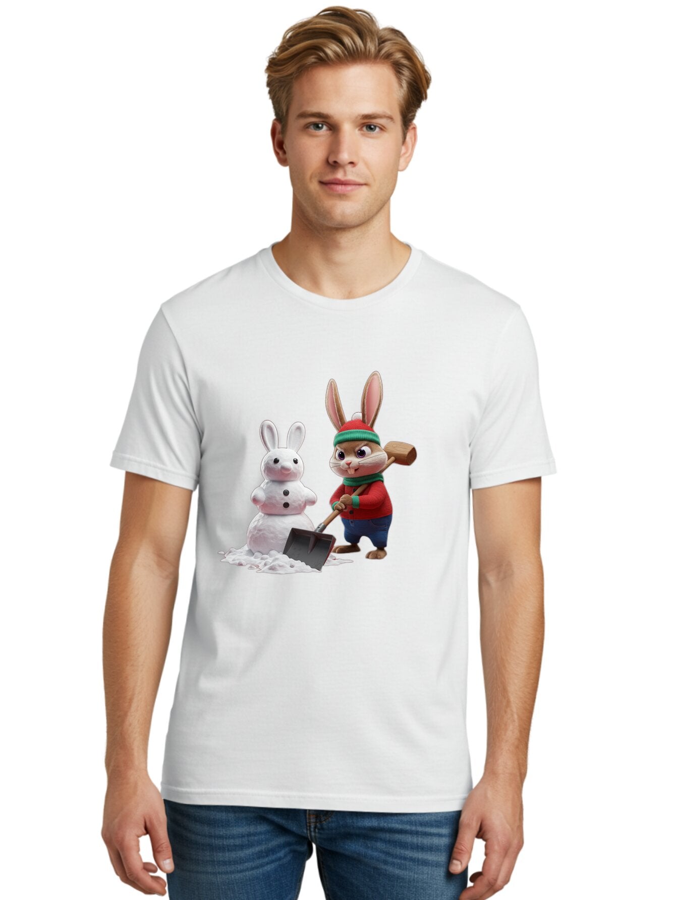 Bunny-Building-Snowman Men'S Graphic Tee, 100% Cotton, Comfortable Casual Summer Wear, Machine Washable, Vintage Camera, Old Camera, Antique Camera, Black Camera, Classic Photography, Photography Equipment, Nostalgic Device, Film Camera, Baq406 30