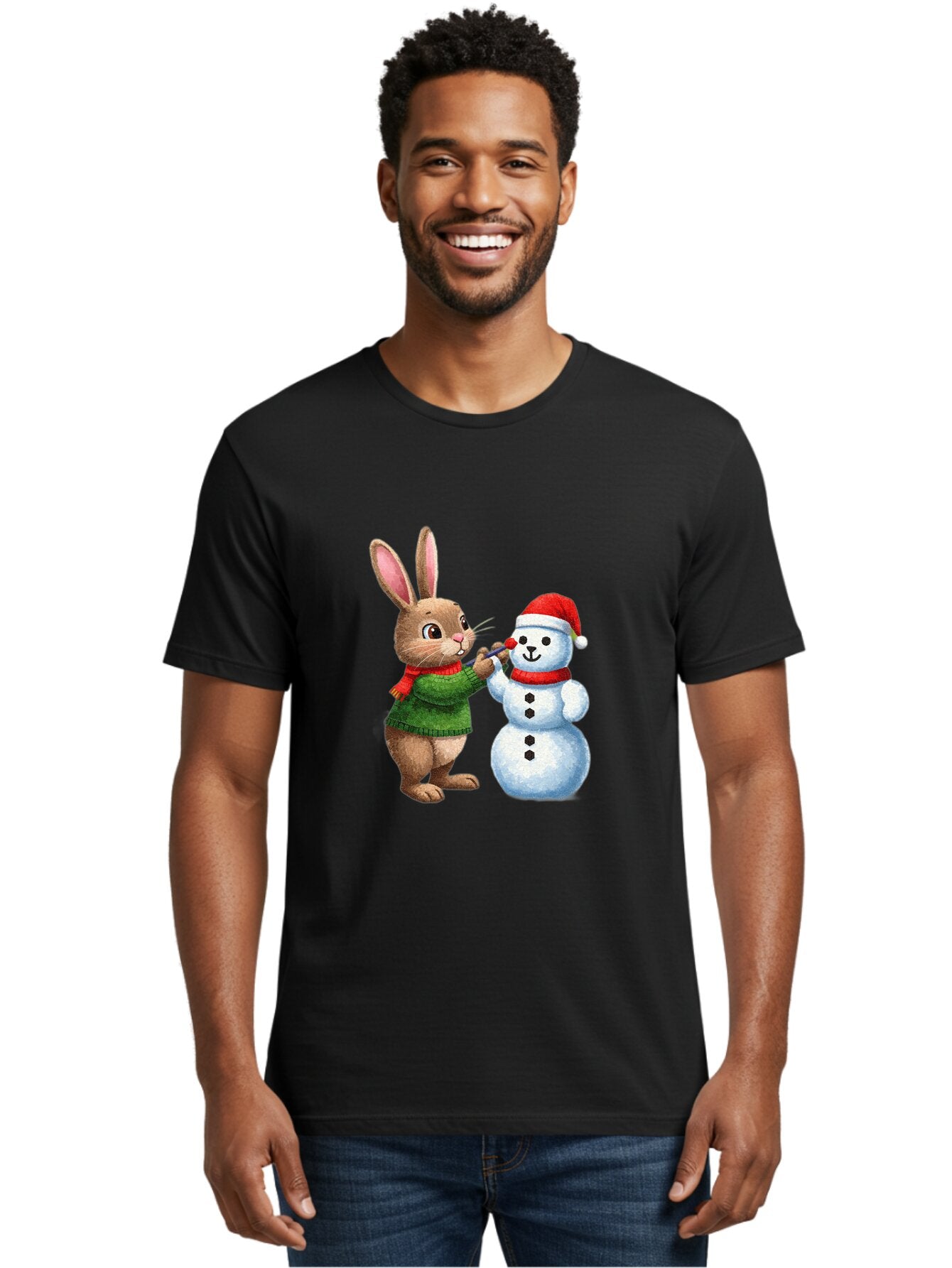 Bunny-Painting-Snowman Men'S Graphic Tee, 100% Cotton, Comfortable Casual Summer Wear, Machine Washable, Vintage Camera, Old Camera, Antique Camera, Black Camera, Classic Photography, Photography Equipment, Nostalgic Device, Film Camera, Baq407 20