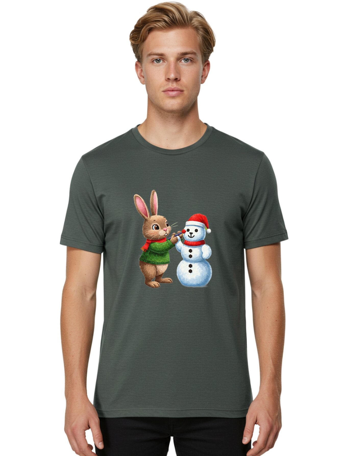 Bunny-Painting-Snowman Men'S Graphic Tee, 100% Cotton, Comfortable Casual Summer Wear, Machine Washable, Vintage Camera, Old Camera, Antique Camera, Black Camera, Classic Photography, Photography Equipment, Nostalgic Device, Film Camera, Baq407 28