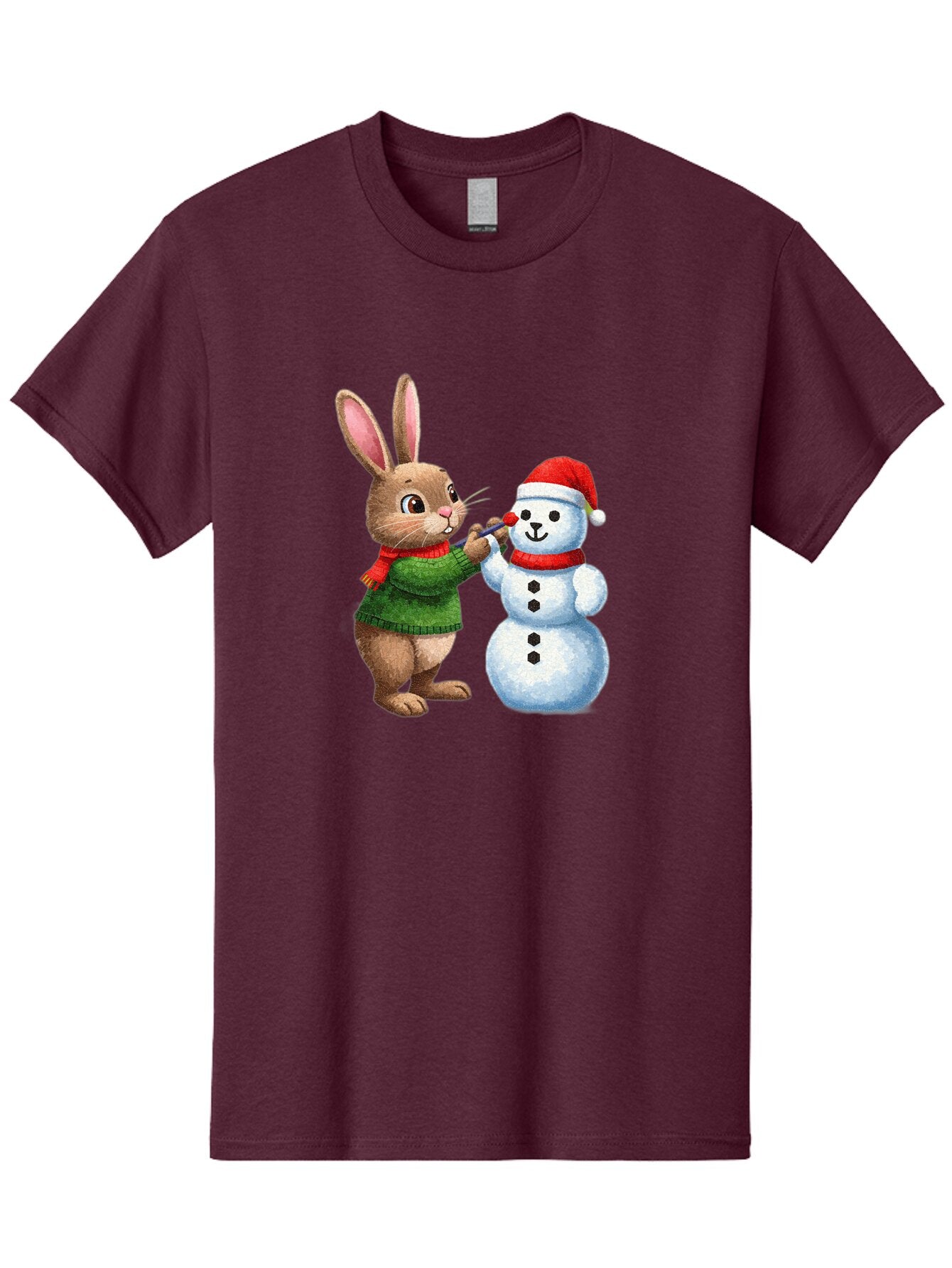 Bunny-Painting-Snowman Men'S Graphic Tee, 100% Cotton, Comfortable Casual Summer Wear, Machine Washable, Vintage Camera, Old Camera, Antique Camera, Black Camera, Classic Photography, Photography Equipment, Nostalgic Device, Film Camera, Baq407 5