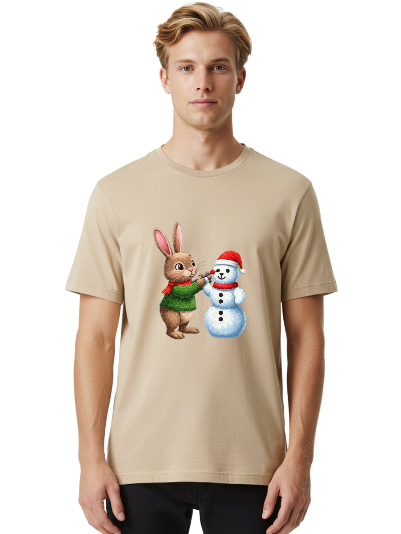 Bunny-Painting-Snowman Men'S Graphic Tee, 100% Cotton, Comfortable Casual Summer Wear, Machine Washable, Vintage Camera, Old Camera, Antique Camera, Black Camera, Classic Photography, Photography Equipment, Nostalgic Device, Film Camera, Baq407 22