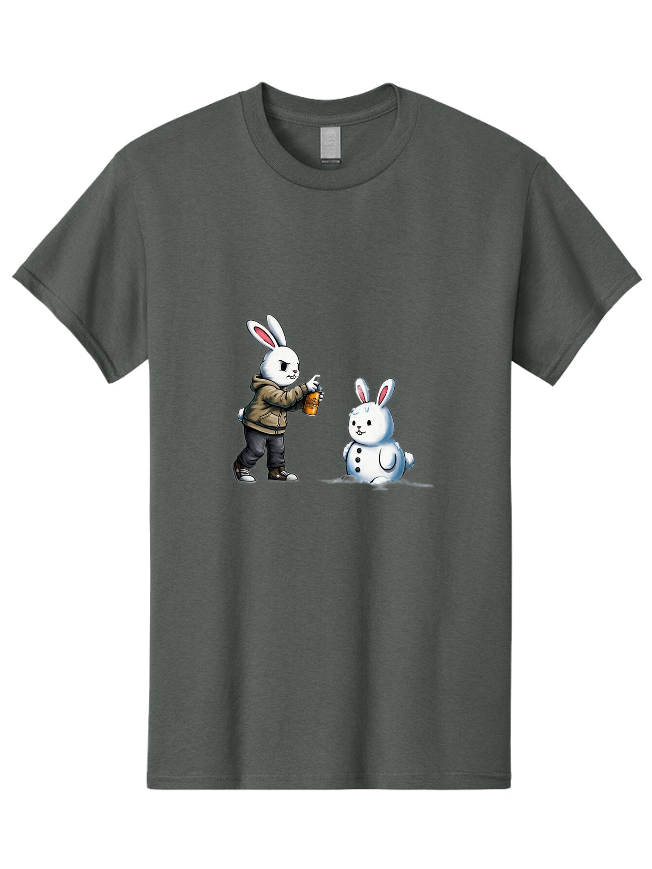 Bunny-Spraying-Snowman Men'S Graphic Tee, 100% Cotton, Comfortable Casual Summer Wear, Machine Washable, Vintage Camera, Old Camera, Antique Camera, Black Camera, Classic Photography, Photography Equipment, Nostalgic Device, Film Camera, Baq408 10