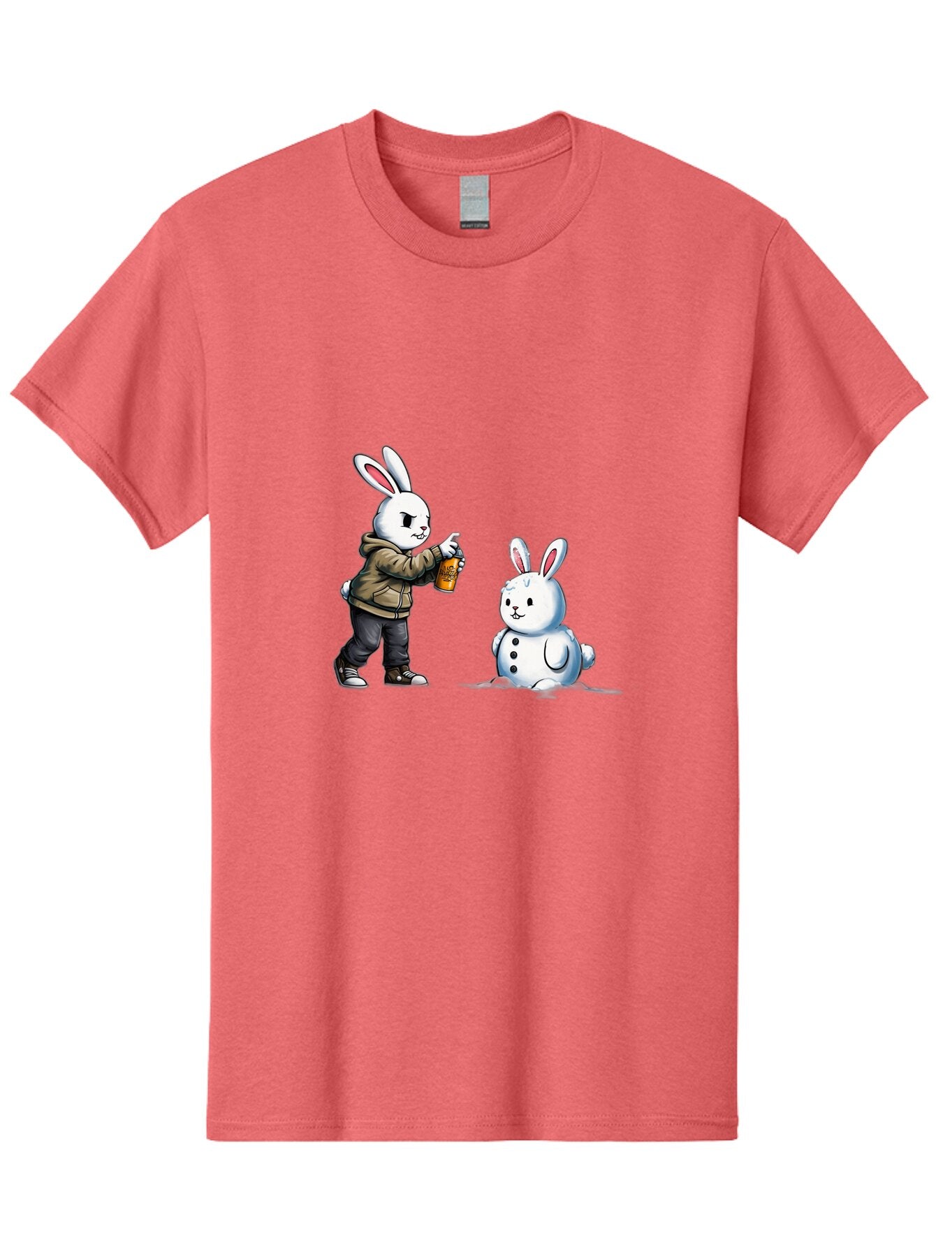 Bunny-Spraying-Snowman Men'S Graphic Tee, 100% Cotton, Comfortable Casual Summer Wear, Machine Washable, Vintage Camera, Old Camera, Antique Camera, Black Camera, Classic Photography, Photography Equipment, Nostalgic Device, Film Camera, Baq408 4