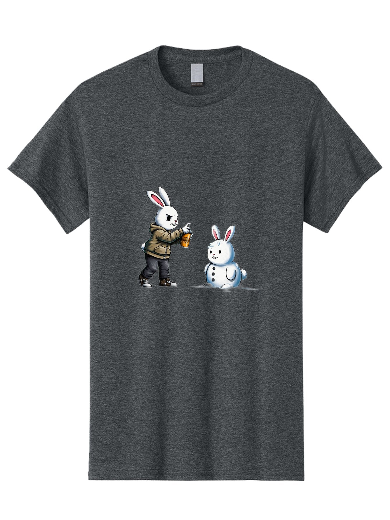 Bunny-Spraying-Snowman Men'S Graphic Tee, 100% Cotton, Comfortable Casual Summer Wear, Machine Washable, Vintage Camera, Old Camera, Antique Camera, Black Camera, Classic Photography, Photography Equipment, Nostalgic Device, Film Camera, Baq408 12