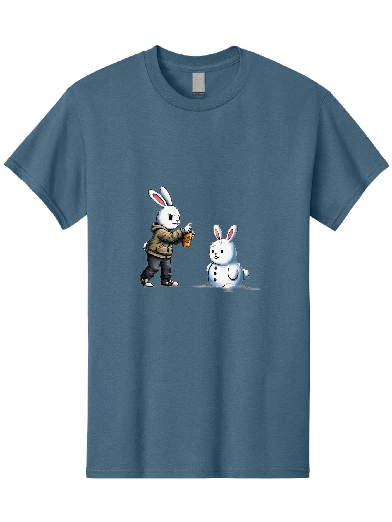 Bunny-Spraying-Snowman Men'S Graphic Tee, 100% Cotton, Comfortable Casual Summer Wear, Machine Washable, Vintage Camera, Old Camera, Antique Camera, Black Camera, Classic Photography, Photography Equipment, Nostalgic Device, Film Camera, Baq408 14