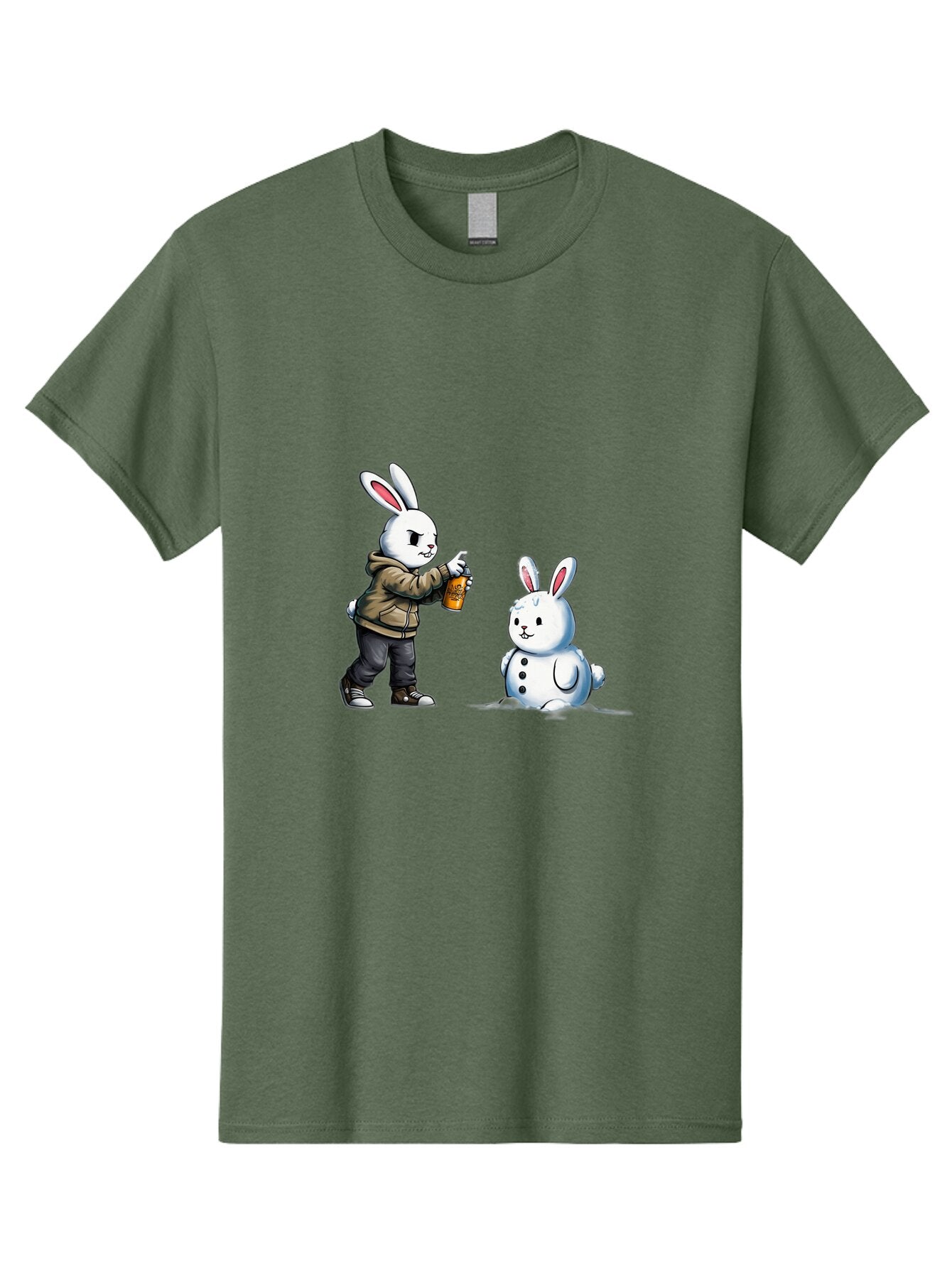 Bunny-Spraying-Snowman Men'S Graphic Tee, 100% Cotton, Comfortable Casual Summer Wear, Machine Washable, Vintage Camera, Old Camera, Antique Camera, Black Camera, Classic Photography, Photography Equipment, Nostalgic Device, Film Camera, Baq408 5