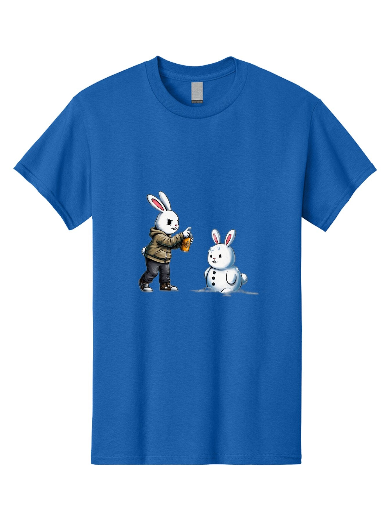 Bunny-Spraying-Snowman Men'S Graphic Tee, 100% Cotton, Comfortable Casual Summer Wear, Machine Washable, Vintage Camera, Old Camera, Antique Camera, Black Camera, Classic Photography, Photography Equipment, Nostalgic Device, Film Camera, Baq408 6