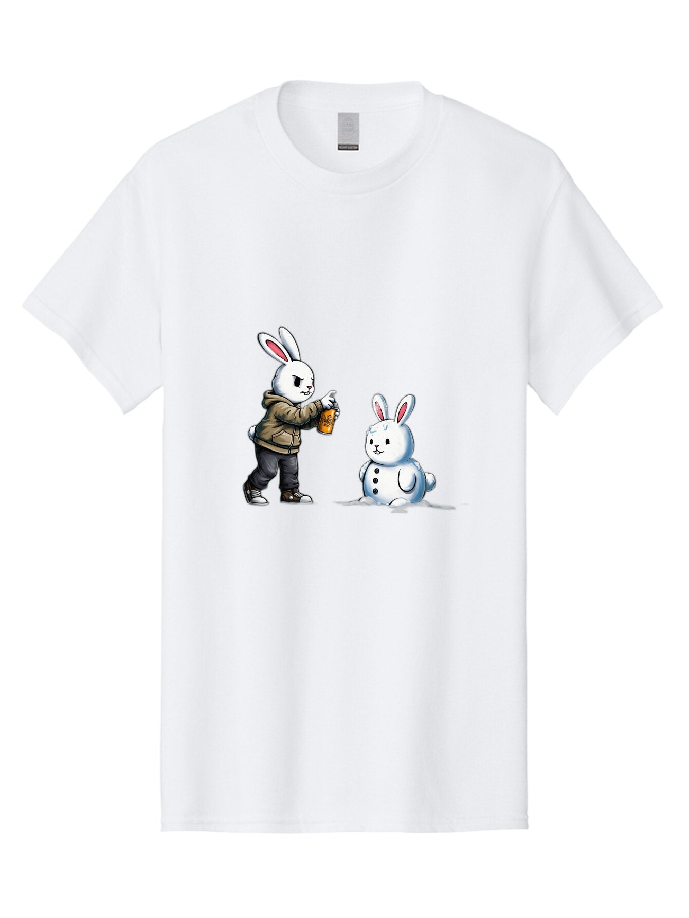 Bunny-Spraying-Snowman Men'S Graphic Tee, 100% Cotton, Comfortable Casual Summer Wear, Machine Washable, Vintage Camera, Old Camera, Antique Camera, Black Camera, Classic Photography, Photography Equipment, Nostalgic Device, Film Camera, Baq408 9