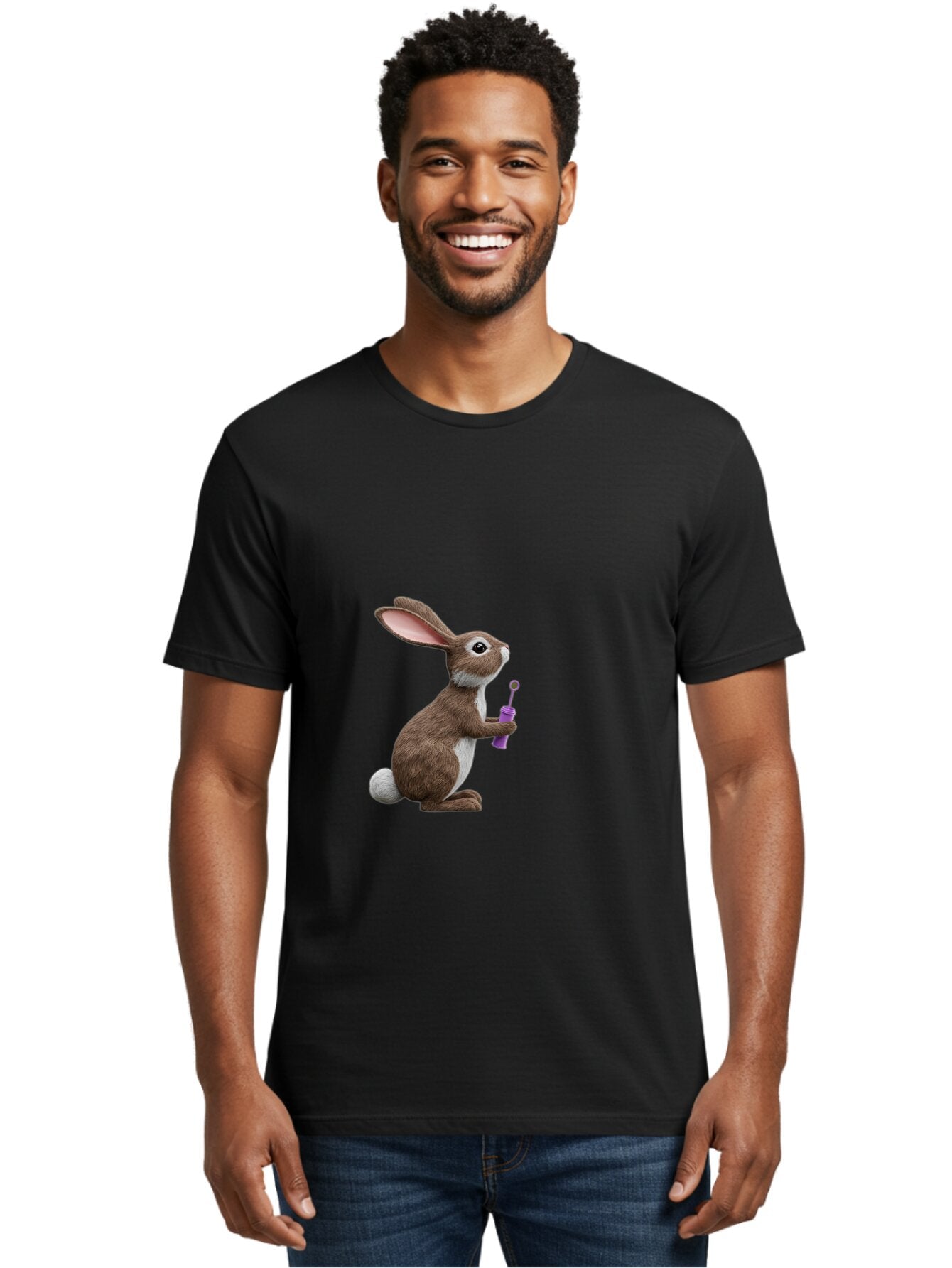 Bunny-With-Lotion-Bottle Men'S Graphic Tee, 100% Cotton, Comfortable Casual Summer Wear, Machine Washable, Vintage Camera, Old Camera, Antique Camera, Black Camera, Classic Photography, Photography Equipment, Nostalgic Device, Film Camera, Baq409 20
