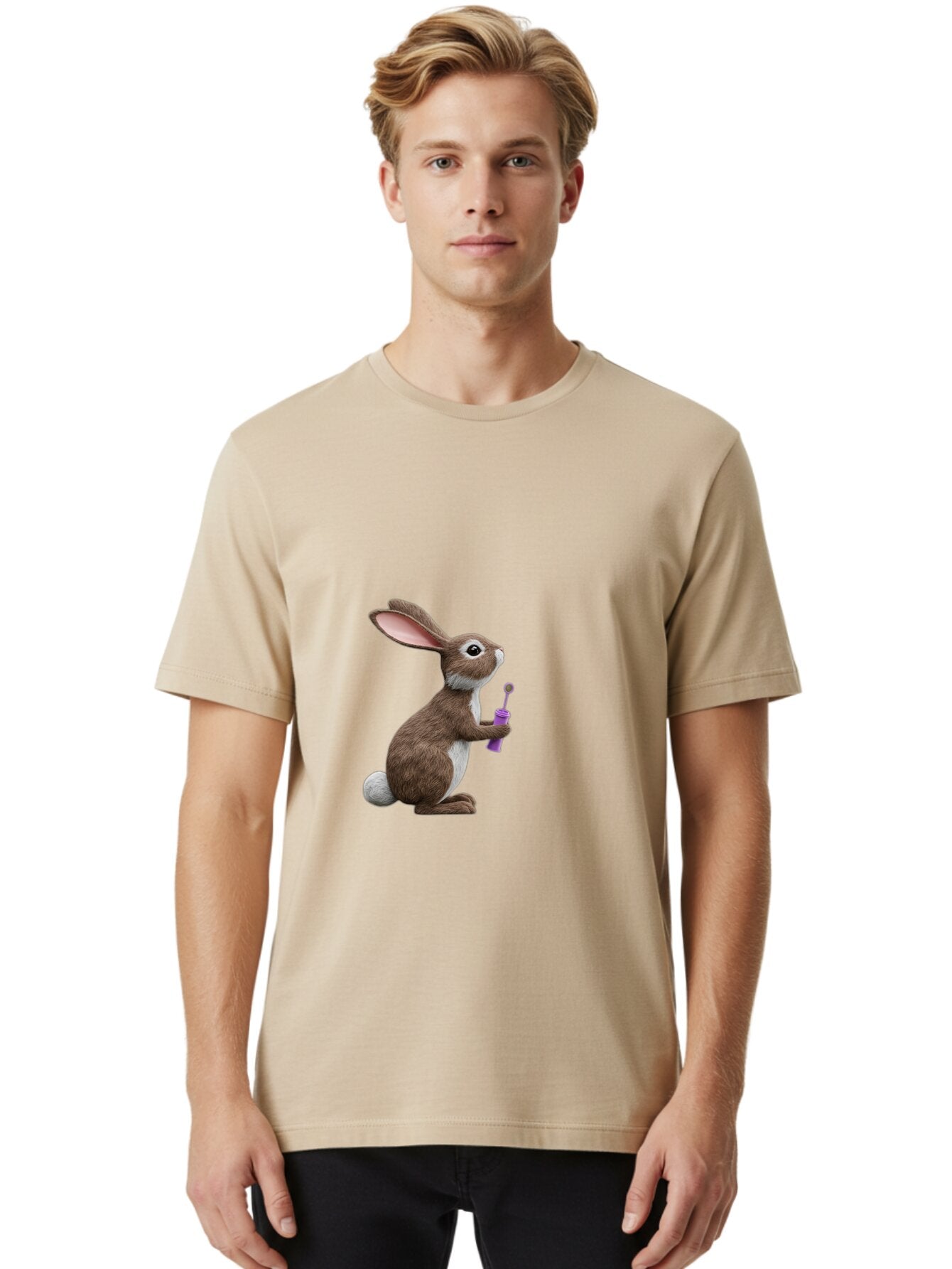 Bunny-With-Lotion-Bottle Men'S Graphic Tee, 100% Cotton, Comfortable Casual Summer Wear, Machine Washable, Vintage Camera, Old Camera, Antique Camera, Black Camera, Classic Photography, Photography Equipment, Nostalgic Device, Film Camera, Baq409 17