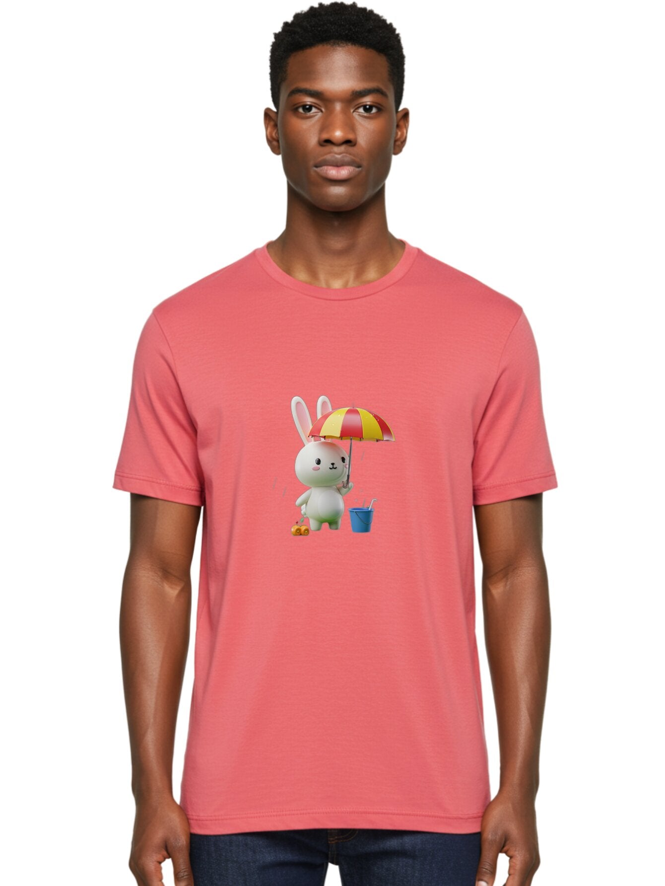 Bunny-With-Umbrella Men'S Graphic Tee, 100% Cotton, Comfortable Casual Summer Wear, Machine Washable, Vintage Camera, Old Camera, Antique Camera, Black Camera, Classic Photography, Photography Equipment, Nostalgic Device, Film Camera, Baq410 20