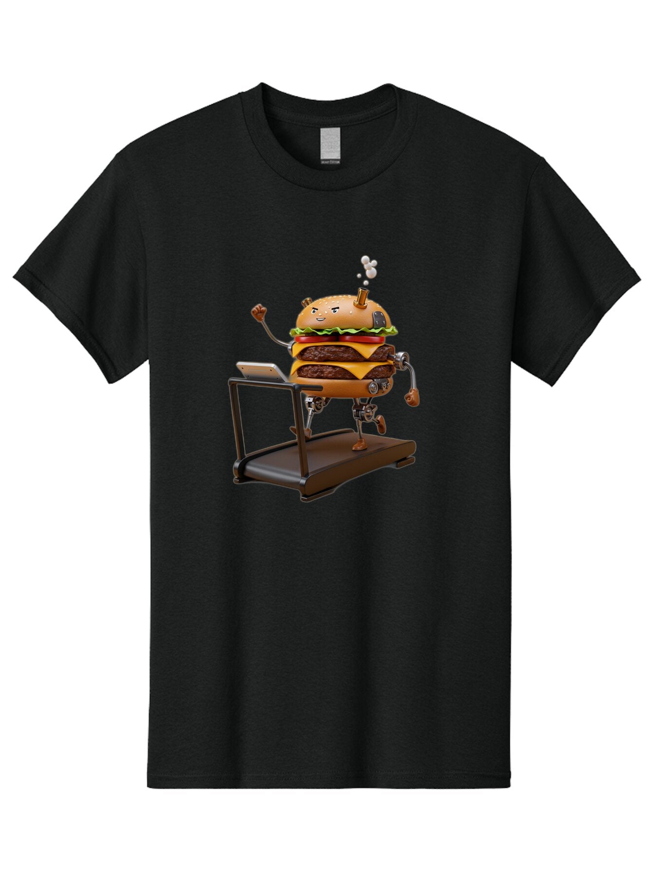 Burger-Running-On-Treadmill Men'S Graphic Tee, 100% Cotton, Comfortable Casual Summer Wear, Machine Washable, Vintage Camera, Old Camera, Antique Camera, Black Camera, Classic Photography, Photography Equipment, Nostalgic Device, Film Camera, Baq411 9