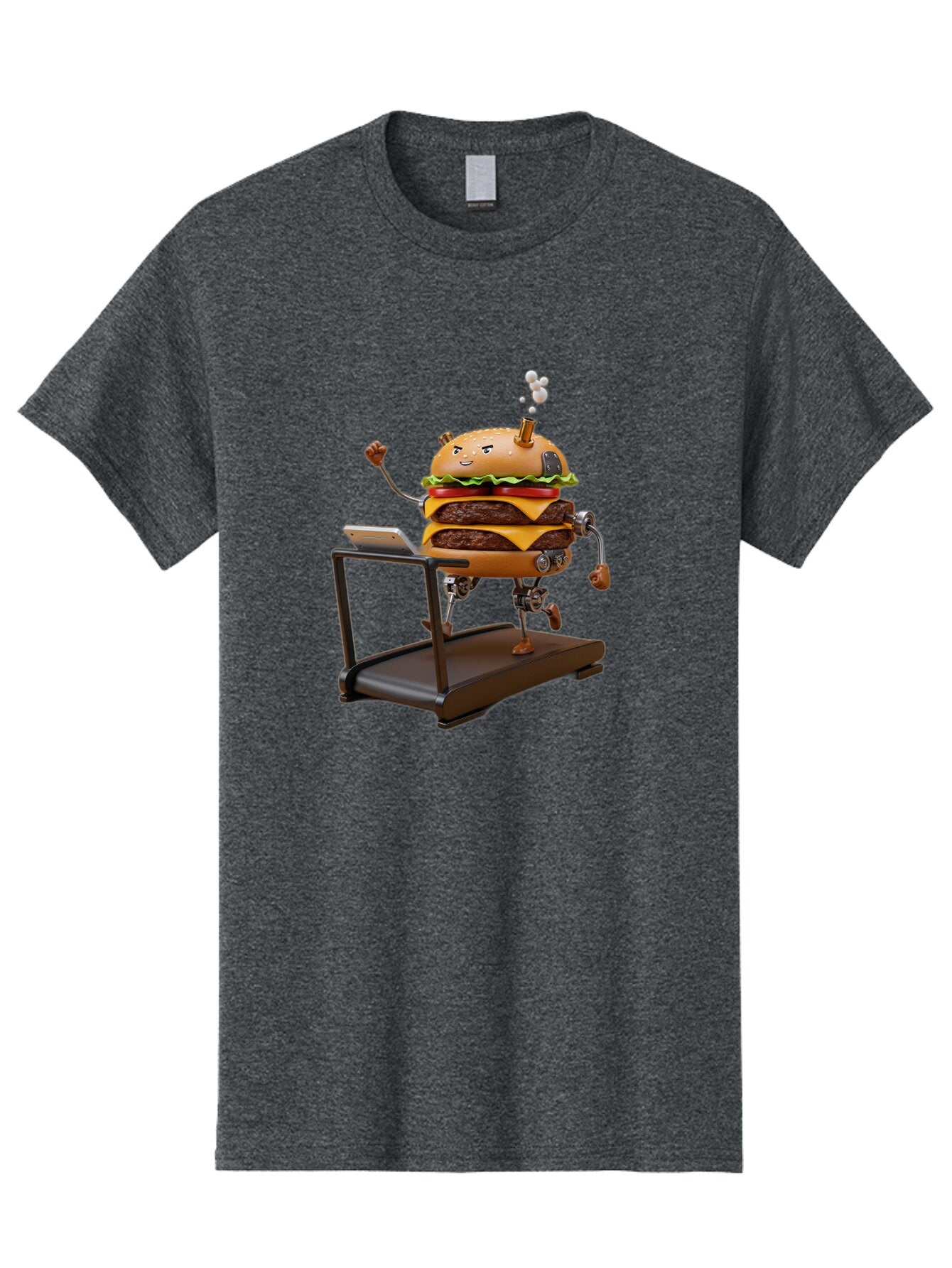 Burger-Running-On-Treadmill Men'S Graphic Tee, 100% Cotton, Comfortable Casual Summer Wear, Machine Washable, Vintage Camera, Old Camera, Antique Camera, Black Camera, Classic Photography, Photography Equipment, Nostalgic Device, Film Camera, Baq411 3