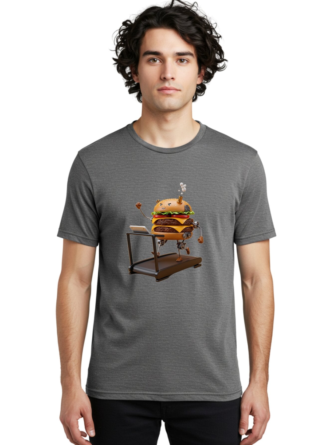 Burger-Running-On-Treadmill Men'S Graphic Tee, 100% Cotton, Comfortable Casual Summer Wear, Machine Washable, Vintage Camera, Old Camera, Antique Camera, Black Camera, Classic Photography, Photography Equipment, Nostalgic Device, Film Camera, Baq411 27