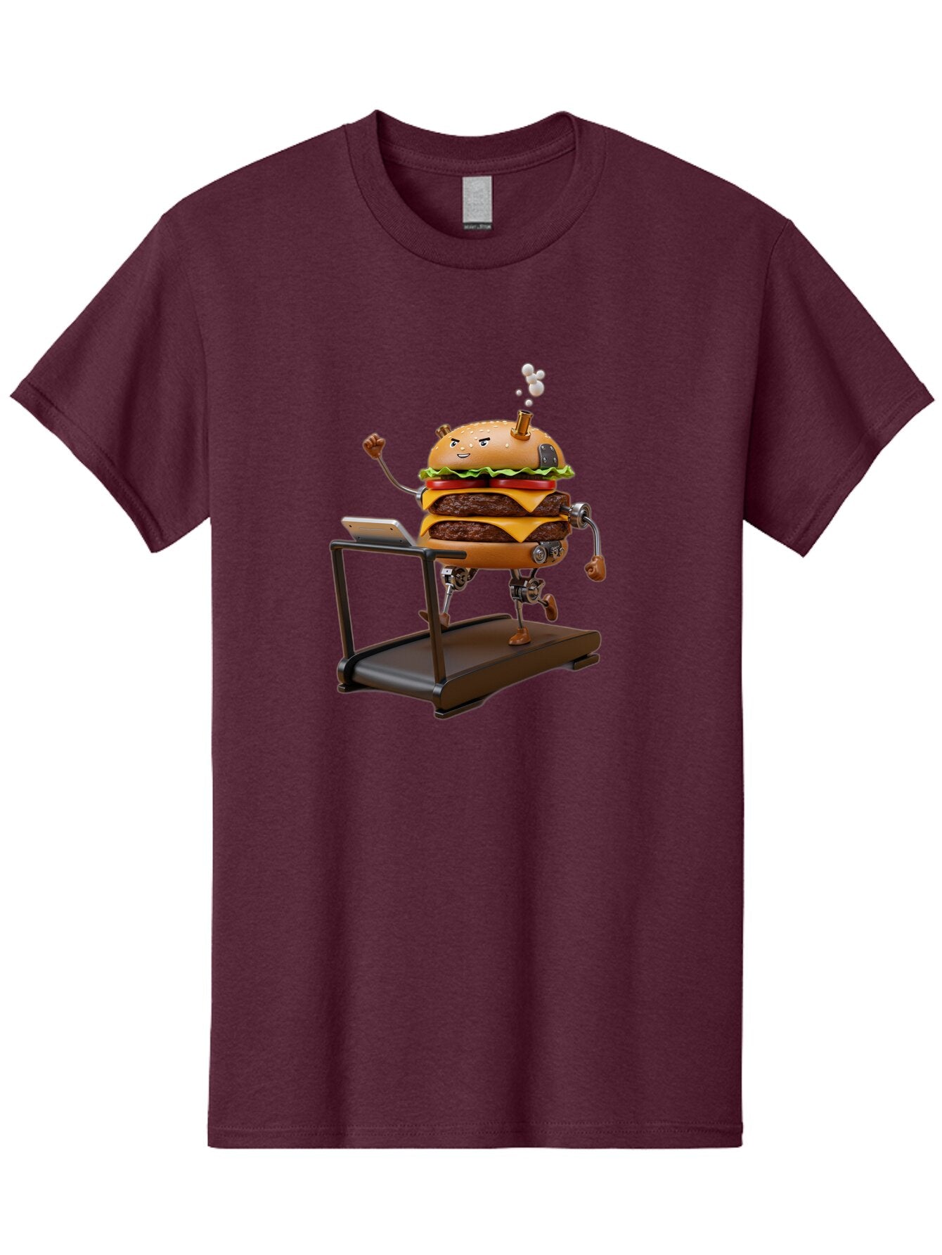 Burger-Running-On-Treadmill Men'S Graphic Tee, 100% Cotton, Comfortable Casual Summer Wear, Machine Washable, Vintage Camera, Old Camera, Antique Camera, Black Camera, Classic Photography, Photography Equipment, Nostalgic Device, Film Camera, Baq411 6
