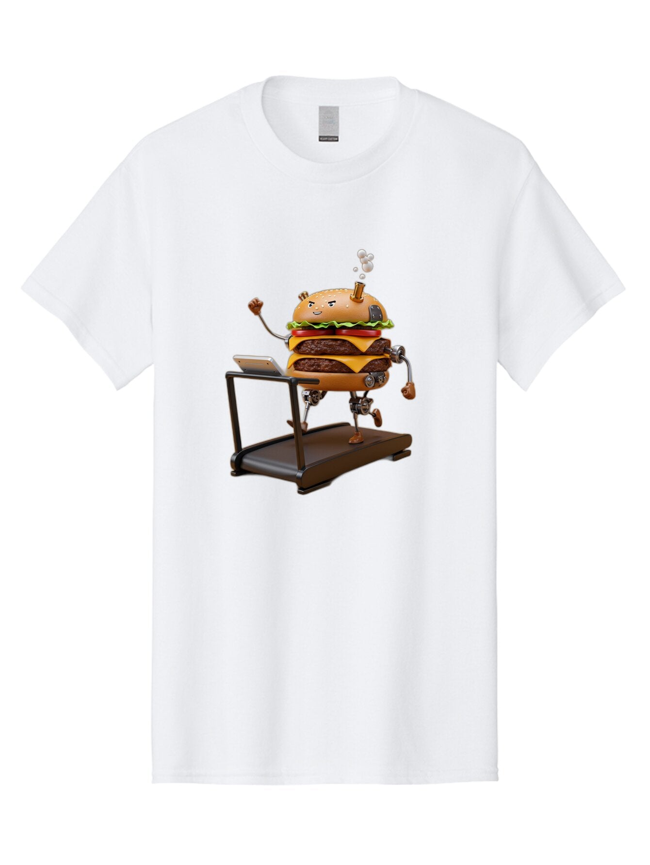 Burger-Running-On-Treadmill Men'S Graphic Tee, 100% Cotton, Comfortable Casual Summer Wear, Machine Washable, Vintage Camera, Old Camera, Antique Camera, Black Camera, Classic Photography, Photography Equipment, Nostalgic Device, Film Camera, Baq411 2
