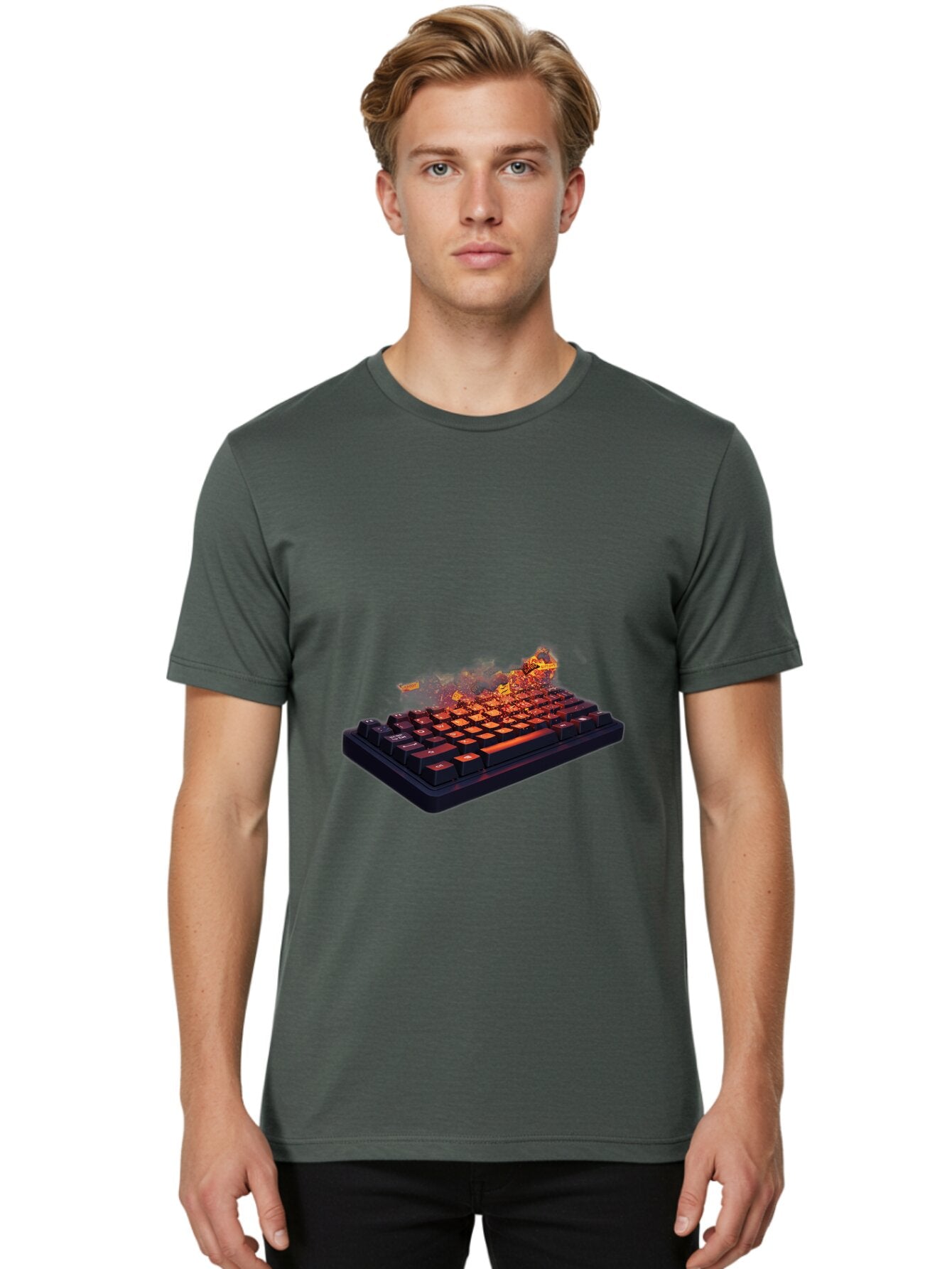 Burning-Keyboard Men'S Graphic Tee, 100% Cotton, Comfortable Casual Summer Wear, Machine Washable, Vintage Camera, Old Camera, Antique Camera, Black Camera, Classic Photography, Photography Equipment, Nostalgic Device, Film Camera, Camera Art Baq412 16