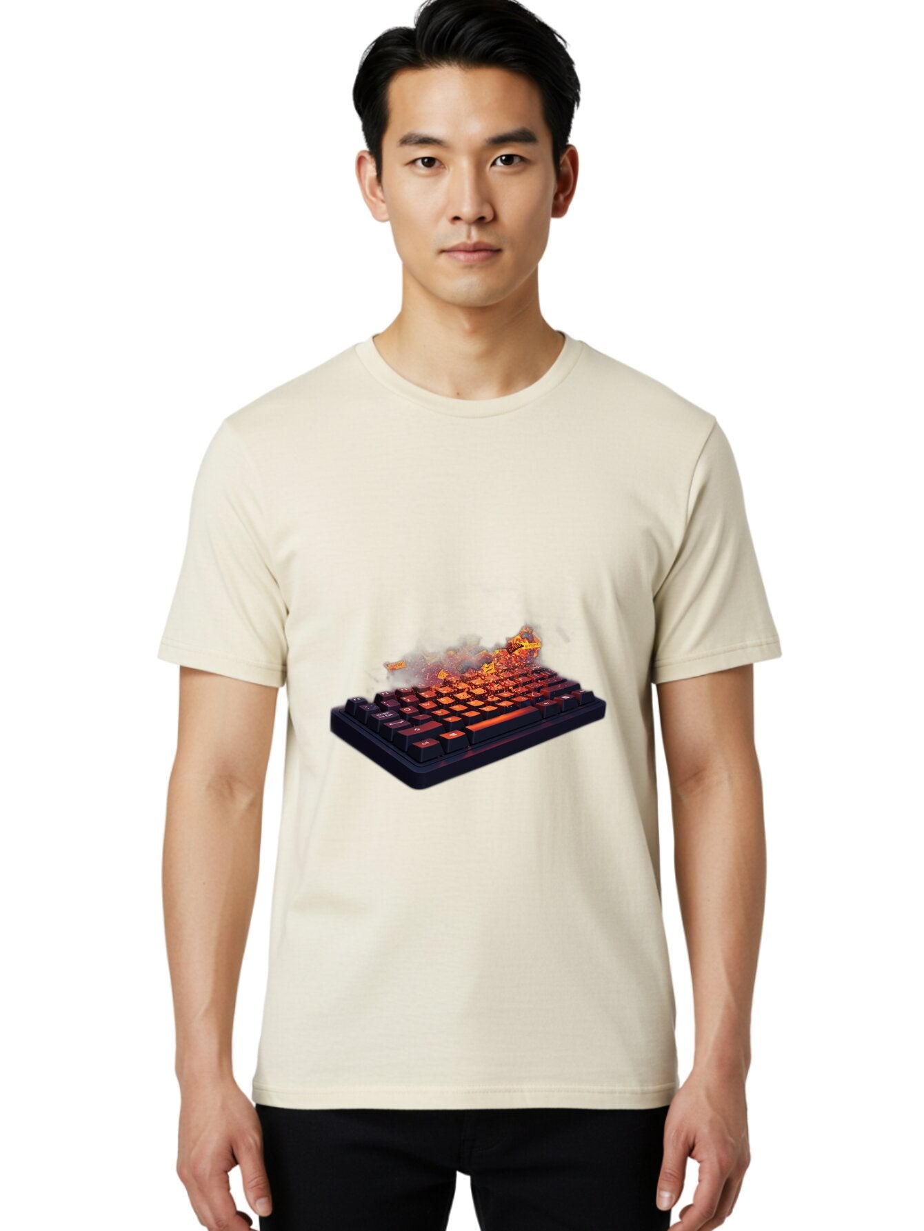 Burning-Keyboard Men'S Graphic Tee, 100% Cotton, Comfortable Casual Summer Wear, Machine Washable, Vintage Camera, Old Camera, Antique Camera, Black Camera, Classic Photography, Photography Equipment, Nostalgic Device, Film Camera, Camera Art Baq412 18