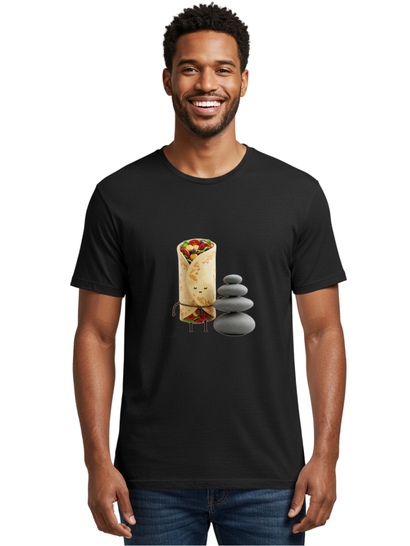 Burrito-Character-With-Zen-Stones Men'S Graphic Tee, 100% Cotton, Comfortable Casual Summer Wear, Machine Washable, Vintage Camera, Old Camera, Antique Camera, Black Camera, Classic Photography, Photography Equipment, Nostalgic Device, Baq417 25